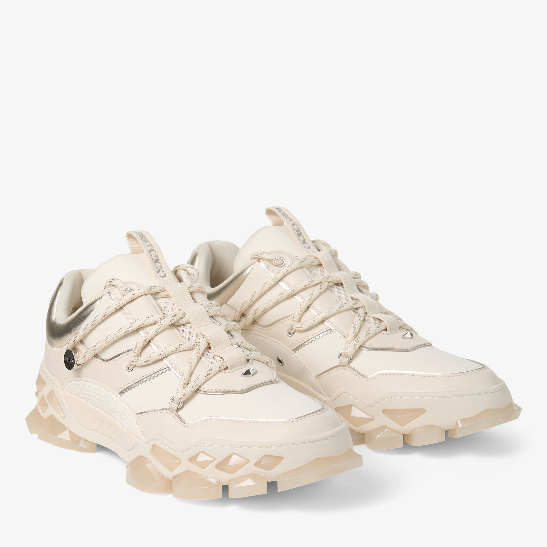 JIMMY CHOO スニーカー ホワイト/ベージュ Diamond X II/M | Latte Leather Trainers | JIMMY CHOO