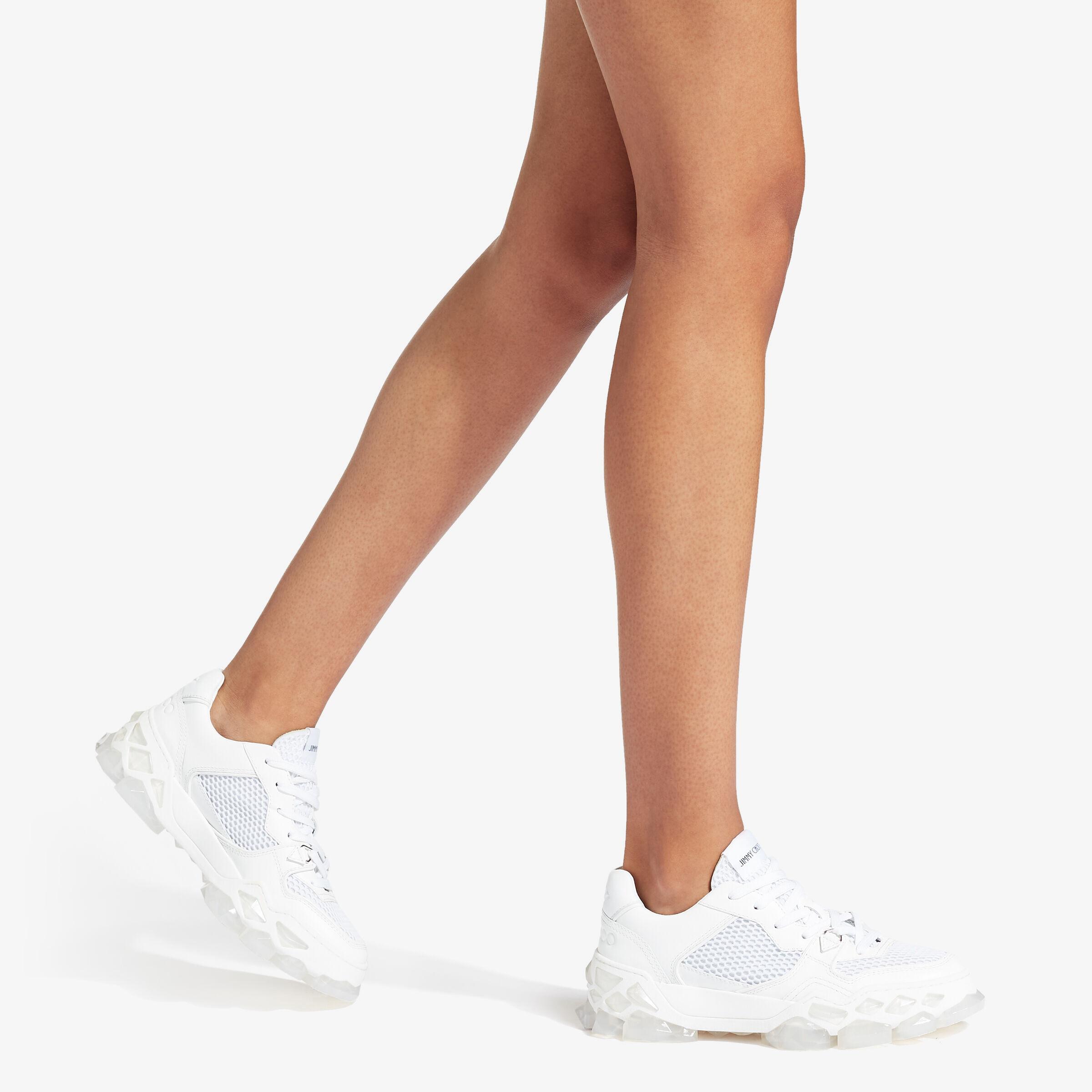 White Mix Calf Leather, Crosta Suede and Air Mesh Fabric Low