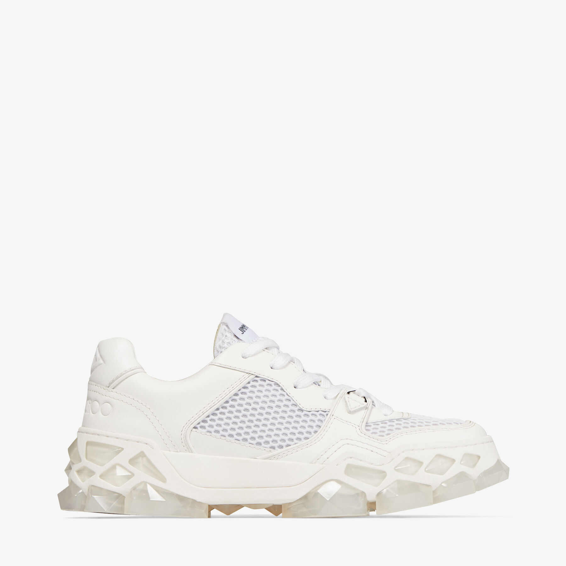 White Mix Calf Leather, Crosta Suede and Air Mesh Fabric Low