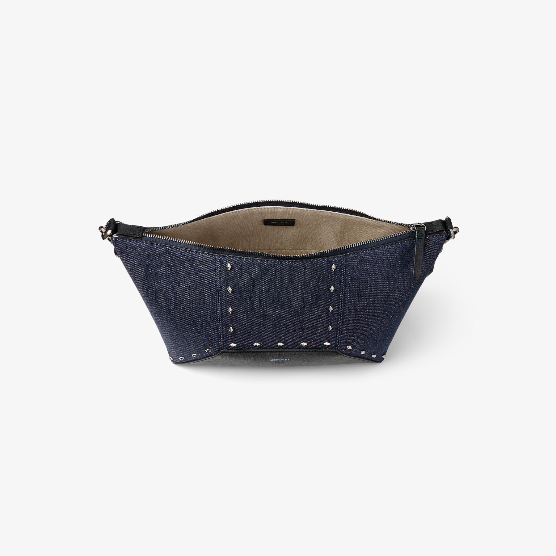 Dark Denim and Black Leather Crossbody | Dark Denim and Black