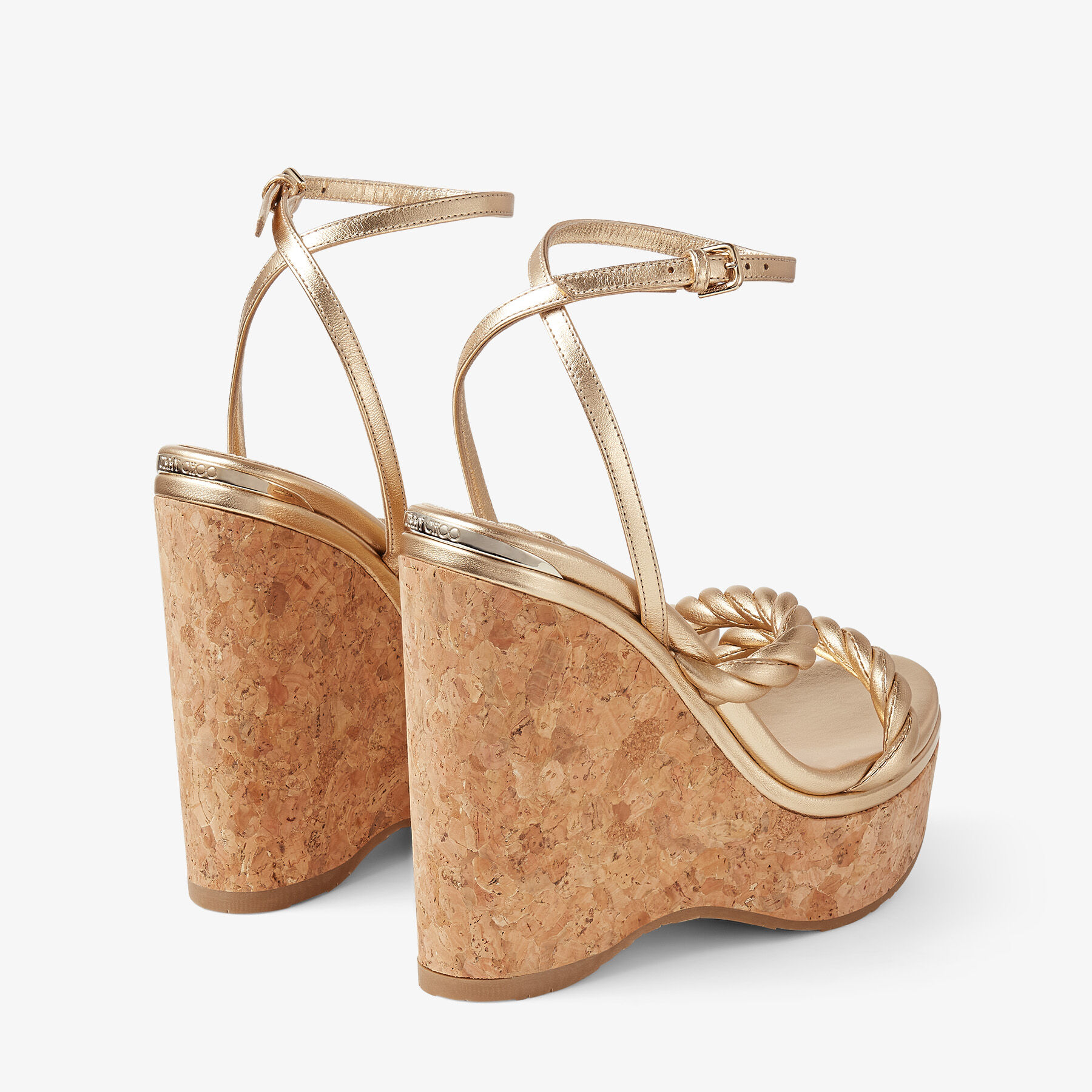 Gold Metallic Nappa Wedge Sandals | DIOSA WEDGE 130 | Summer