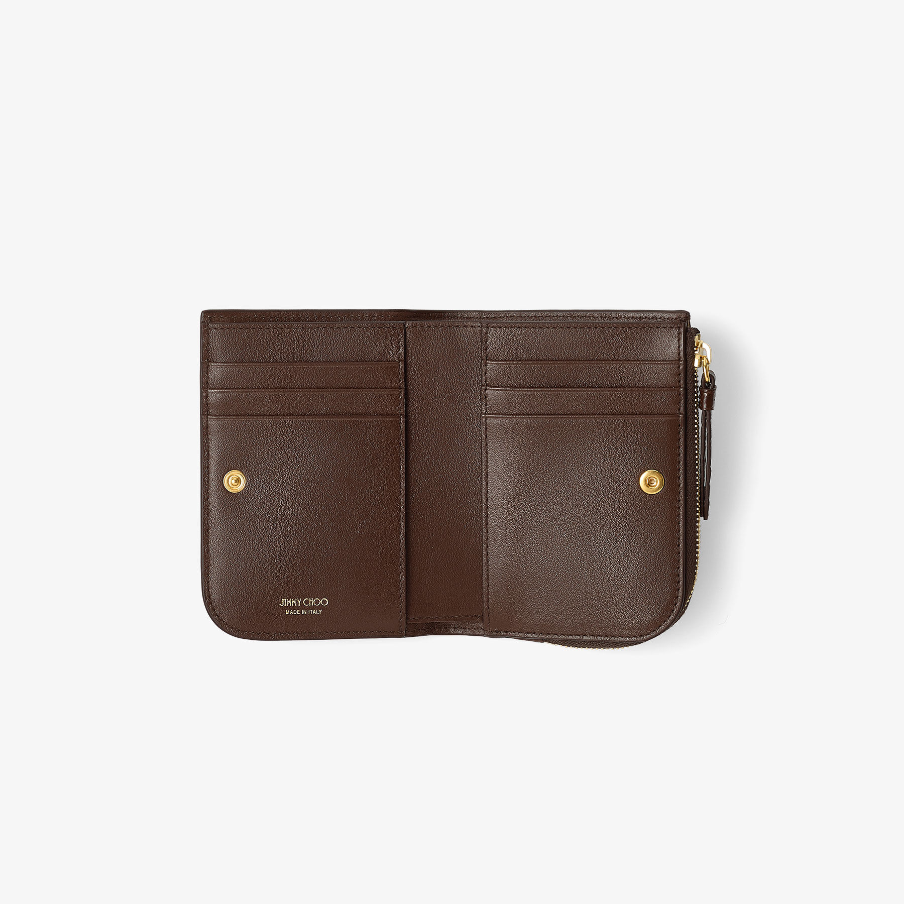 DM Compct Zip Wallet | Chocolate Croc Embossed Calf Leather Wallet