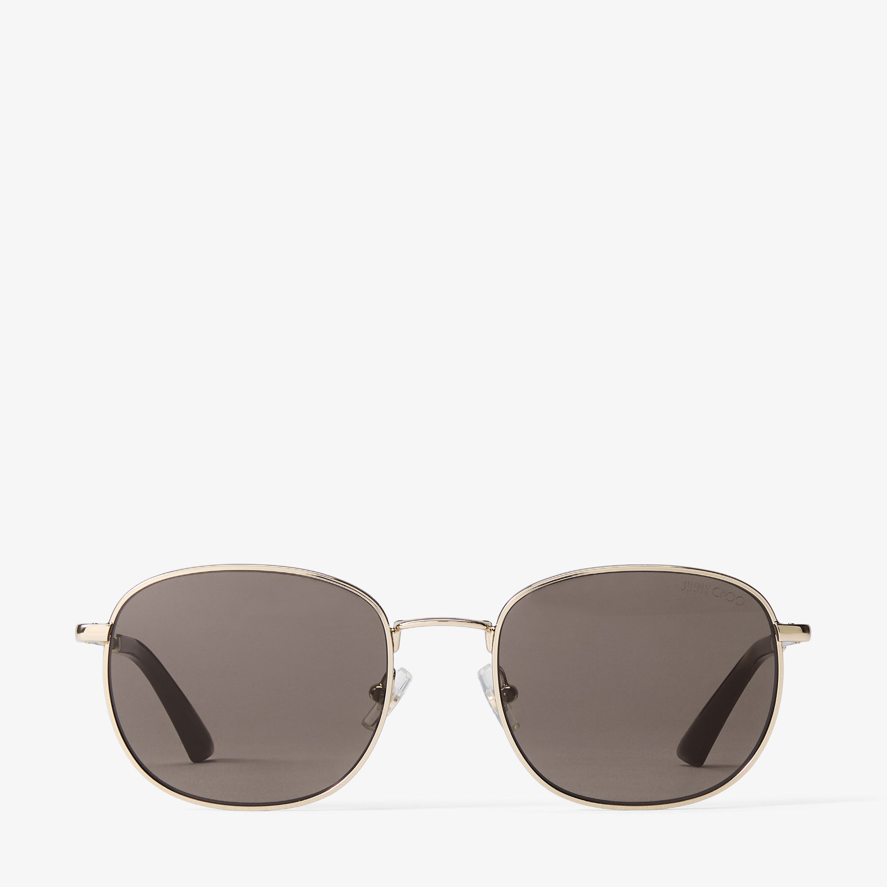Dune | Pale Gold and Dark Brown Pantos Metal Sunglasses | JIMMY CHOO