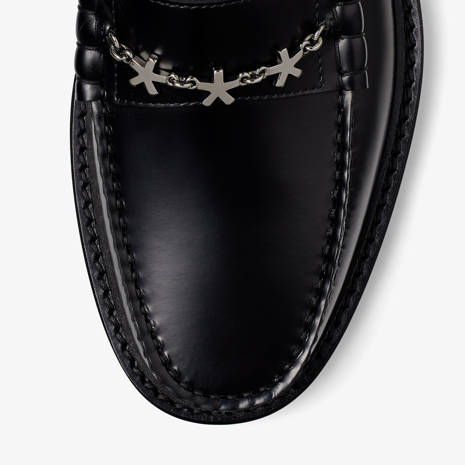 Black Box Calf Loafers with Eric Haze Star Chain | EZRA/M