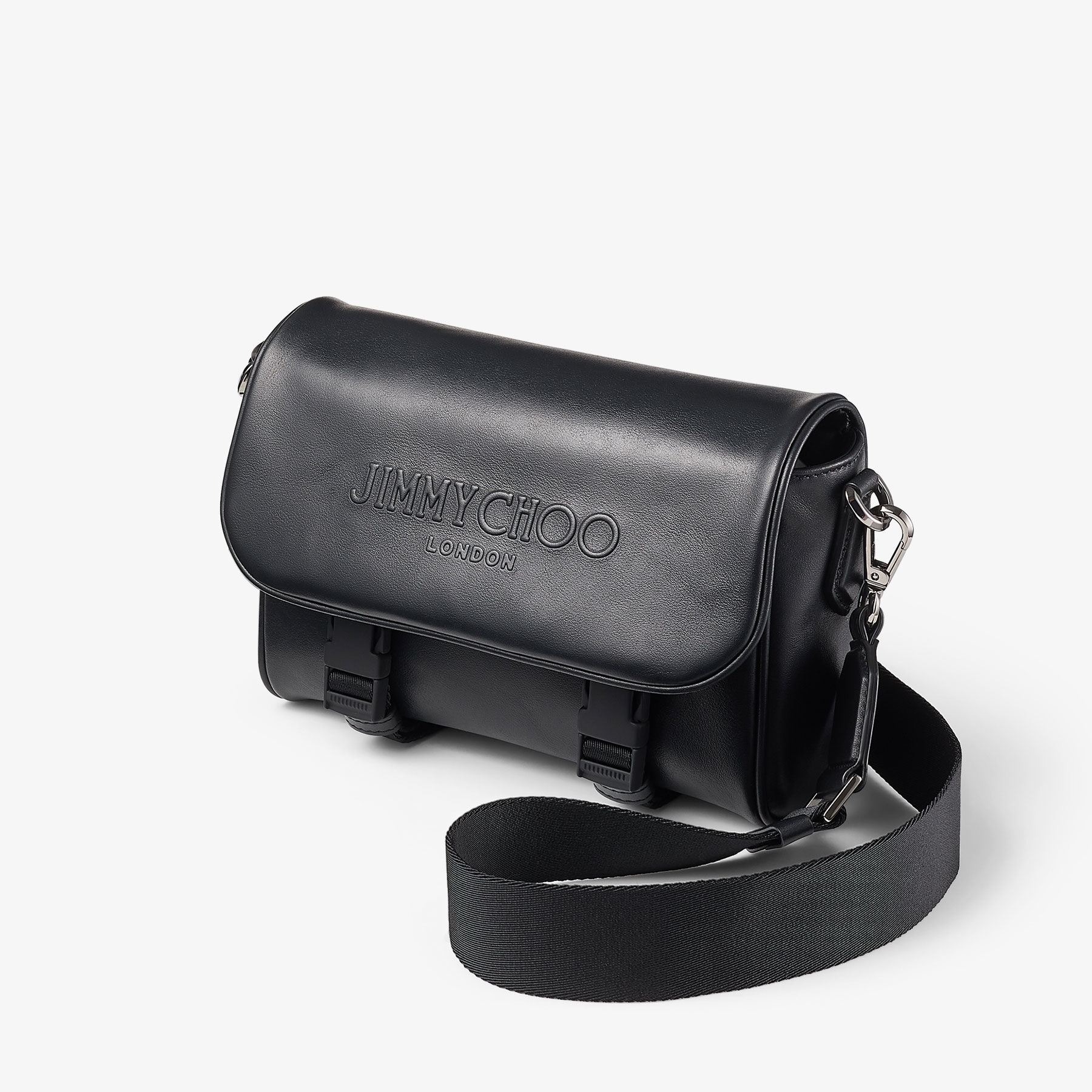 Eli | Black Embossed Leather Cross Body | JIMMY CHOO