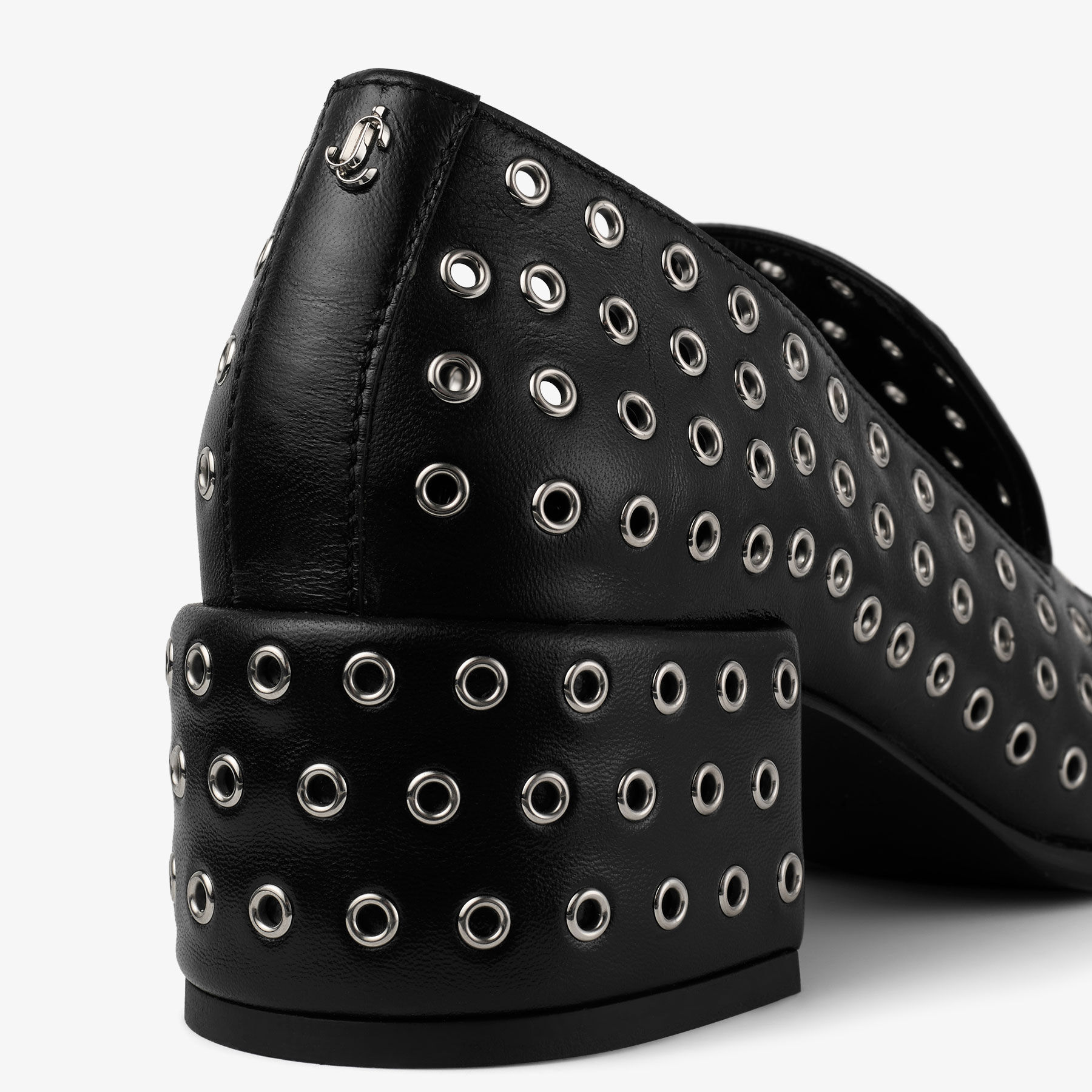 Eliot Slipper 45 F | Black Metallic Nappa Leather Slippers with