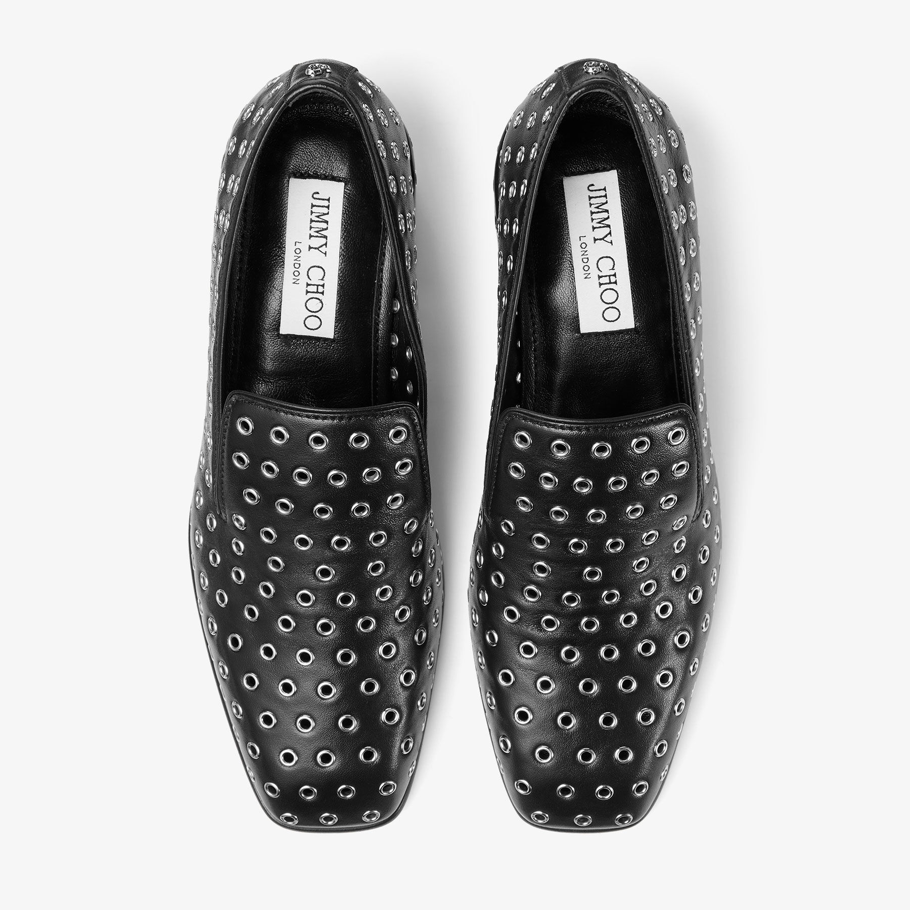 マシィエージュジィック Eliot Slipper 45 F | Black Metallic Nappa Leather Slippers with