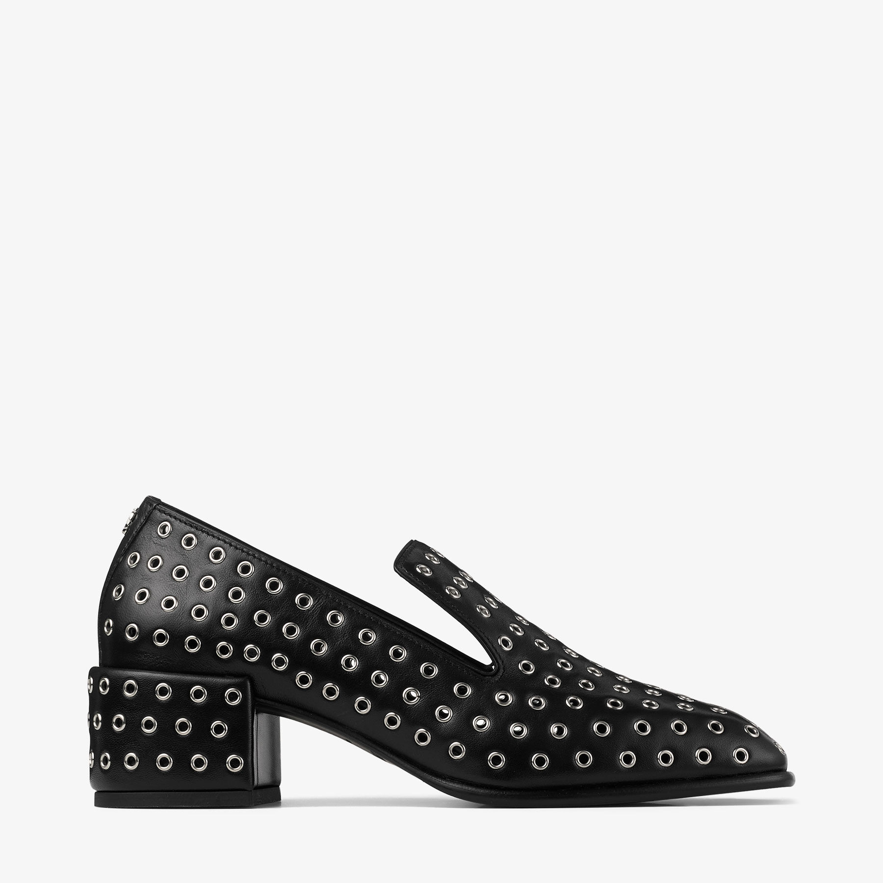 マシィエージュジィック Eliot Slipper 45 F | Black Metallic Nappa Leather Slippers with