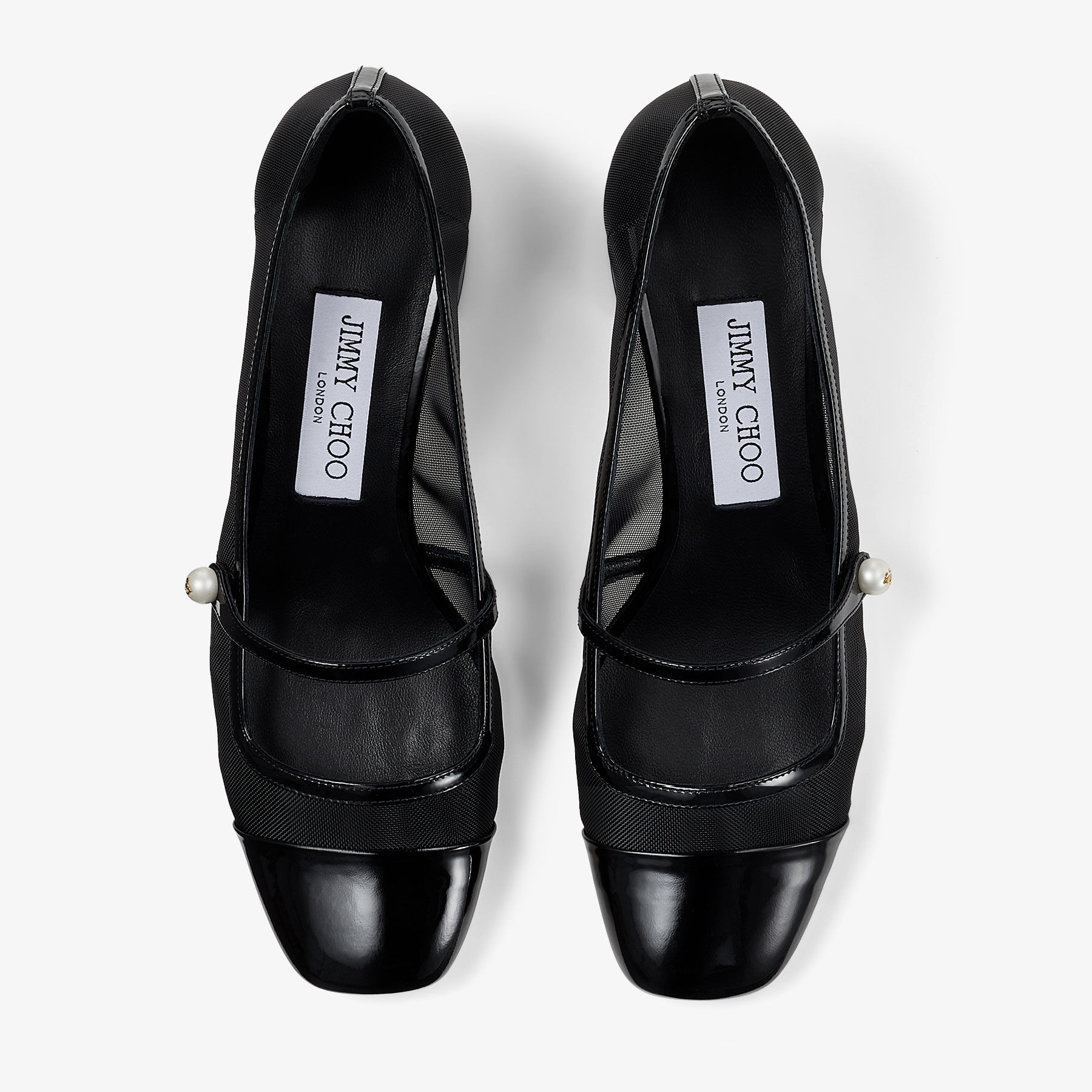 Elisa 45 | Black Patent and Mesh Pumps | JIMMY CHOO