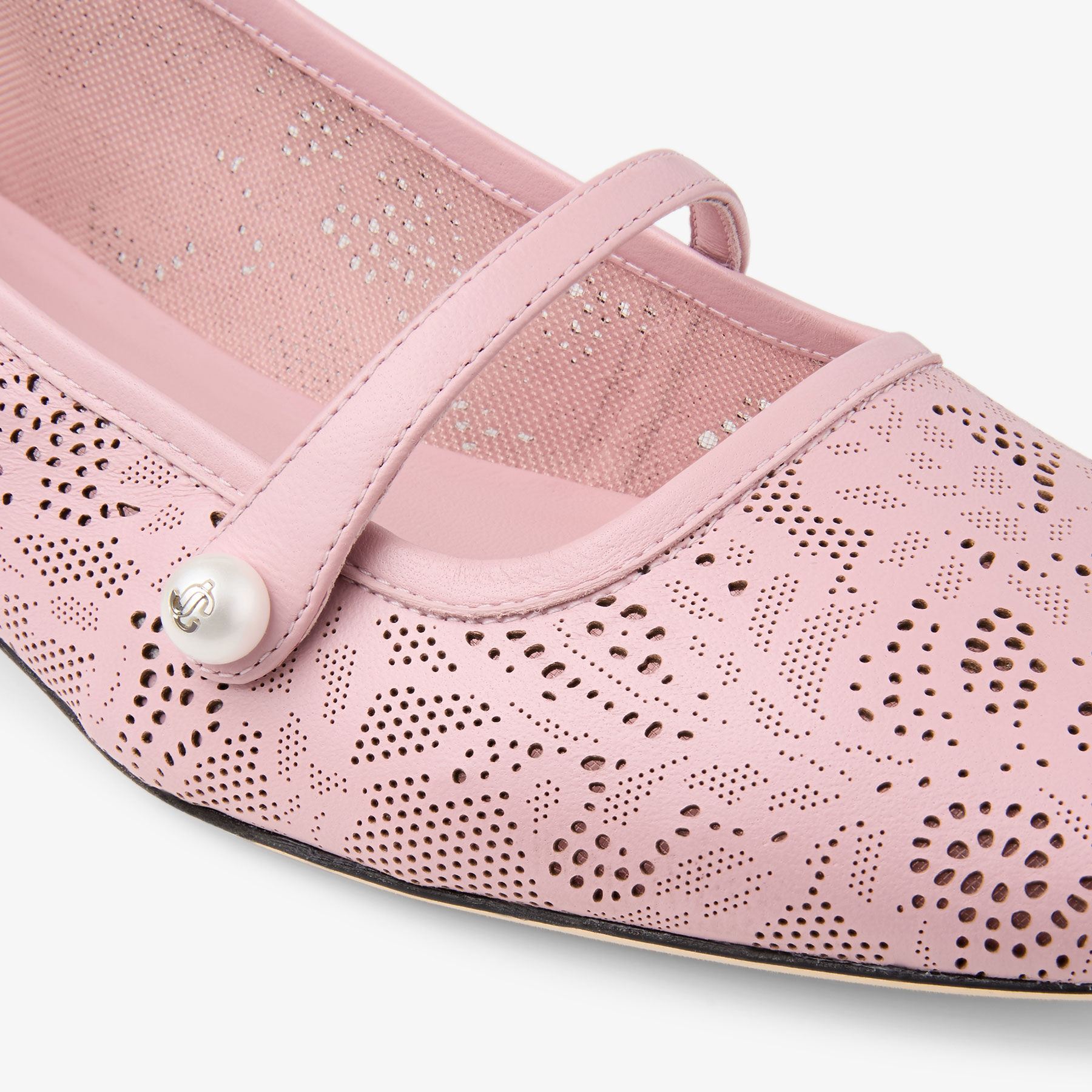 Elisa Ballerina | Rose Jimmy Choo Perforated Nappa Lace Ballerina