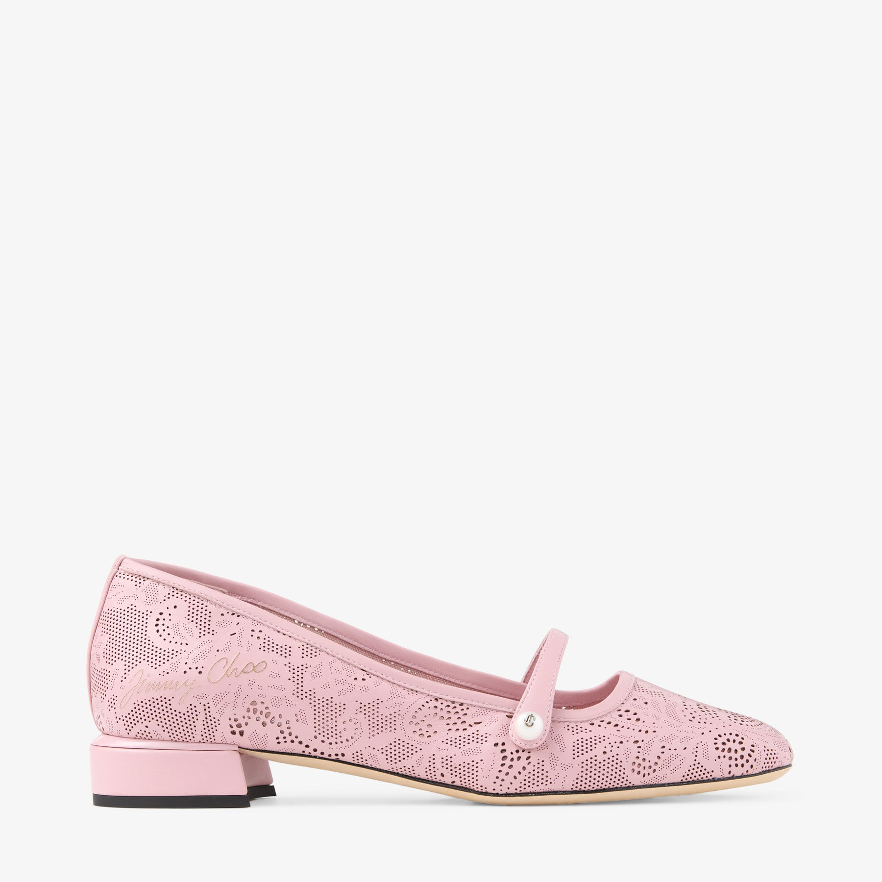 Elisa Ballerina | Rose Jimmy Choo Perforated Nappa Lace Ballerina