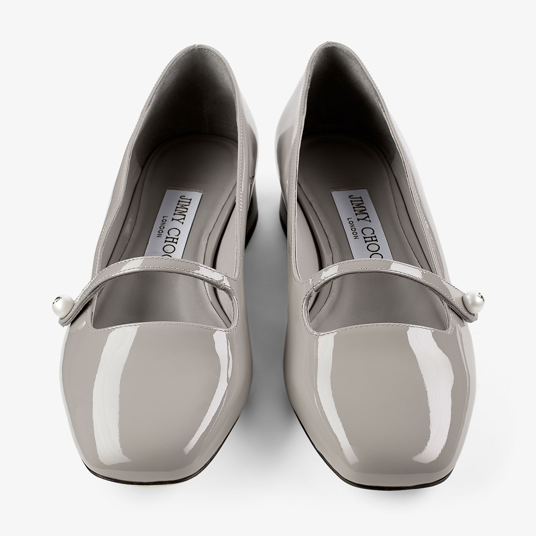 Elisa Ballerina | Dove Patent Leather Ballerina Pumps | JIMMY CHOO