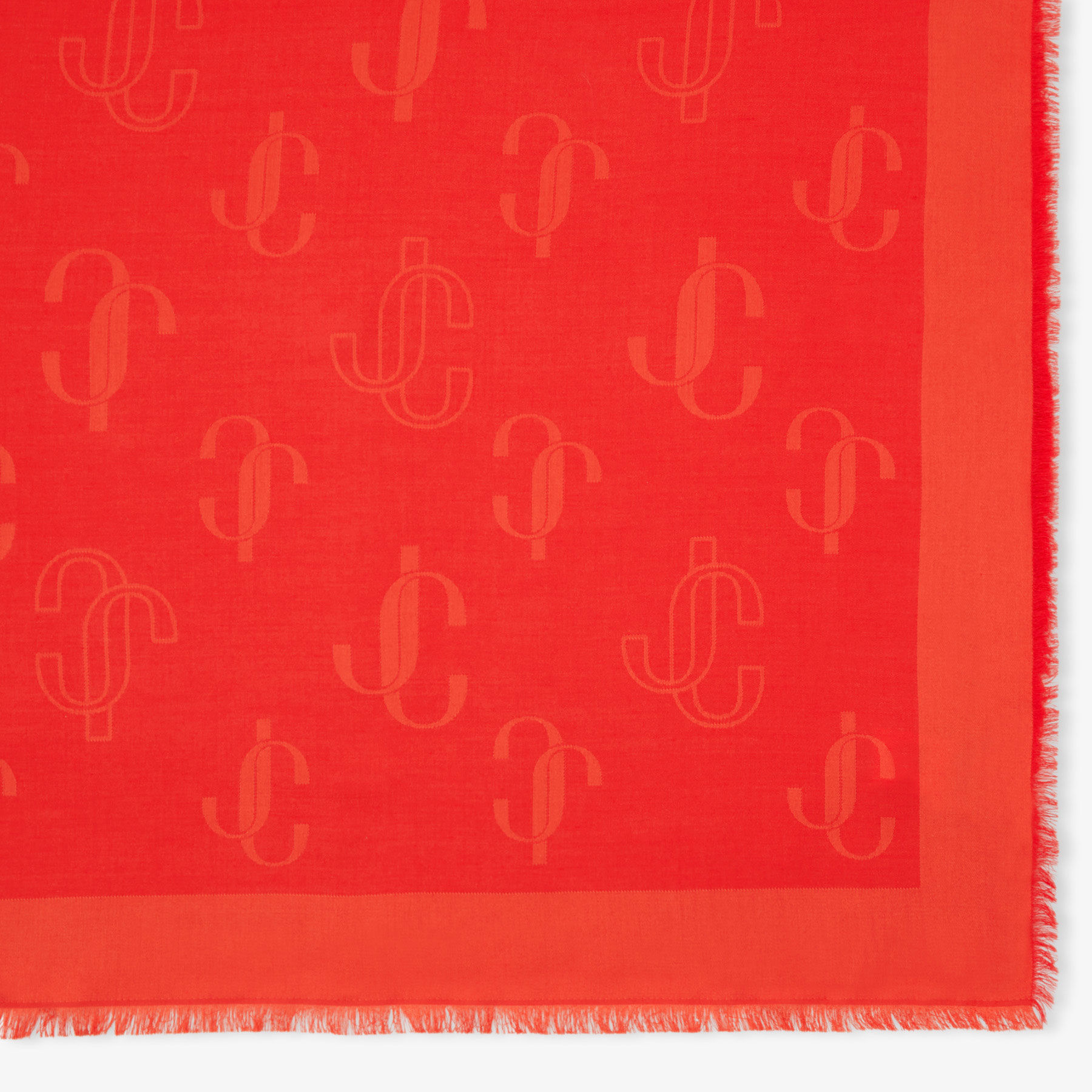 スカーフ Jimmy Choo SCARF (EMANIS728 PAPRIKA) Paprika JC Monogram Silk and Wool Shawl| EMANI | Beach