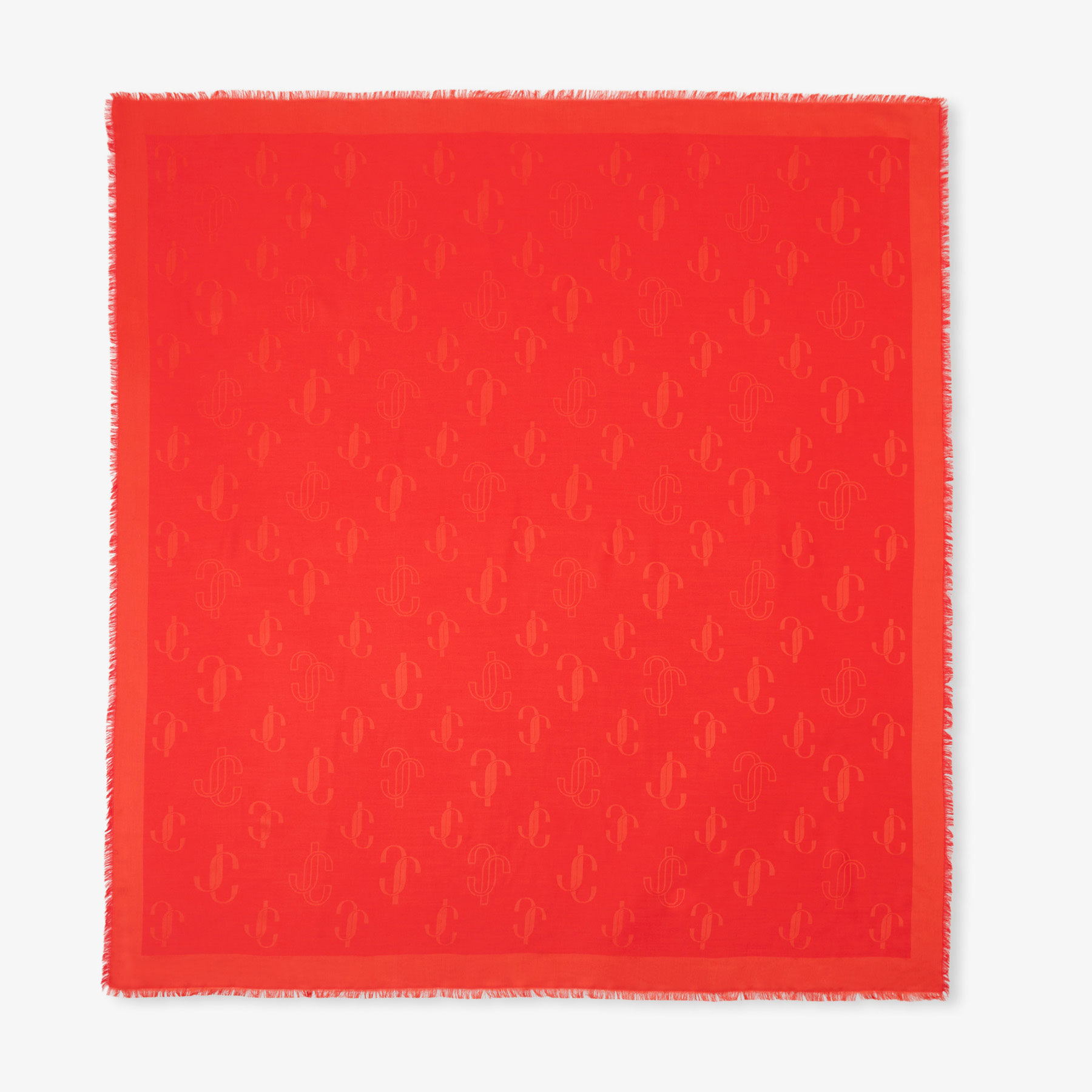 スカーフ Jimmy Choo SCARF (EMANIS728 PAPRIKA) Paprika JC Monogram Silk and Wool Shawl| EMANI | Beach