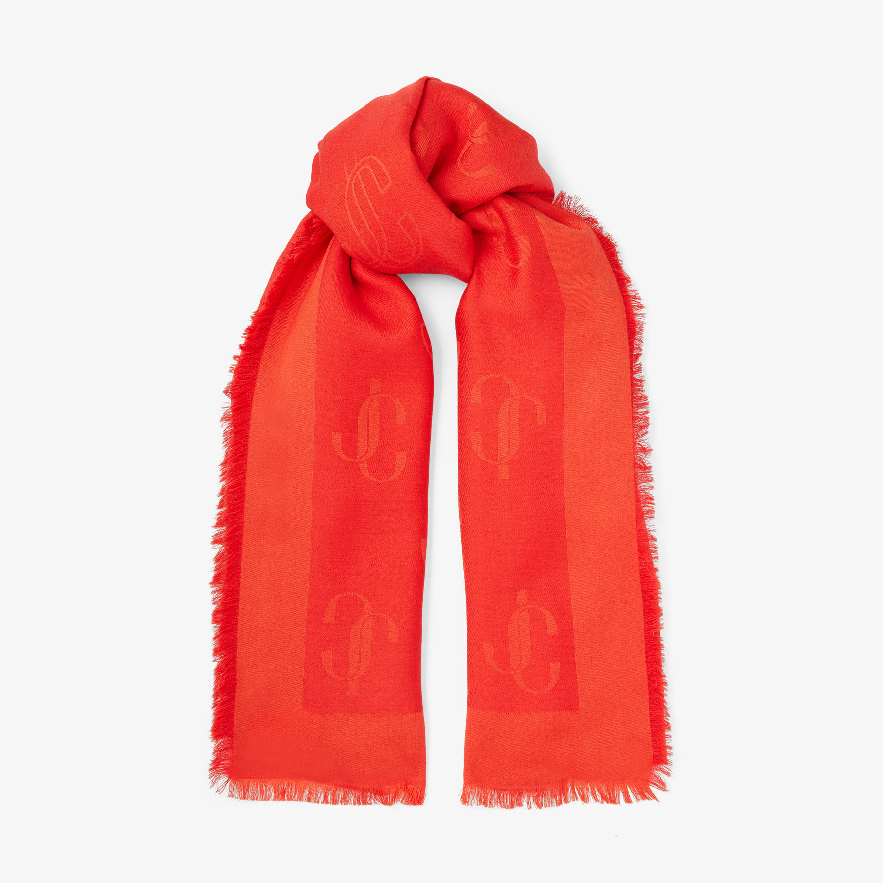 スカーフ Jimmy Choo SCARF (EMANIS728 PAPRIKA) Paprika JC Monogram Silk and Wool Shawl| EMANI | Beach