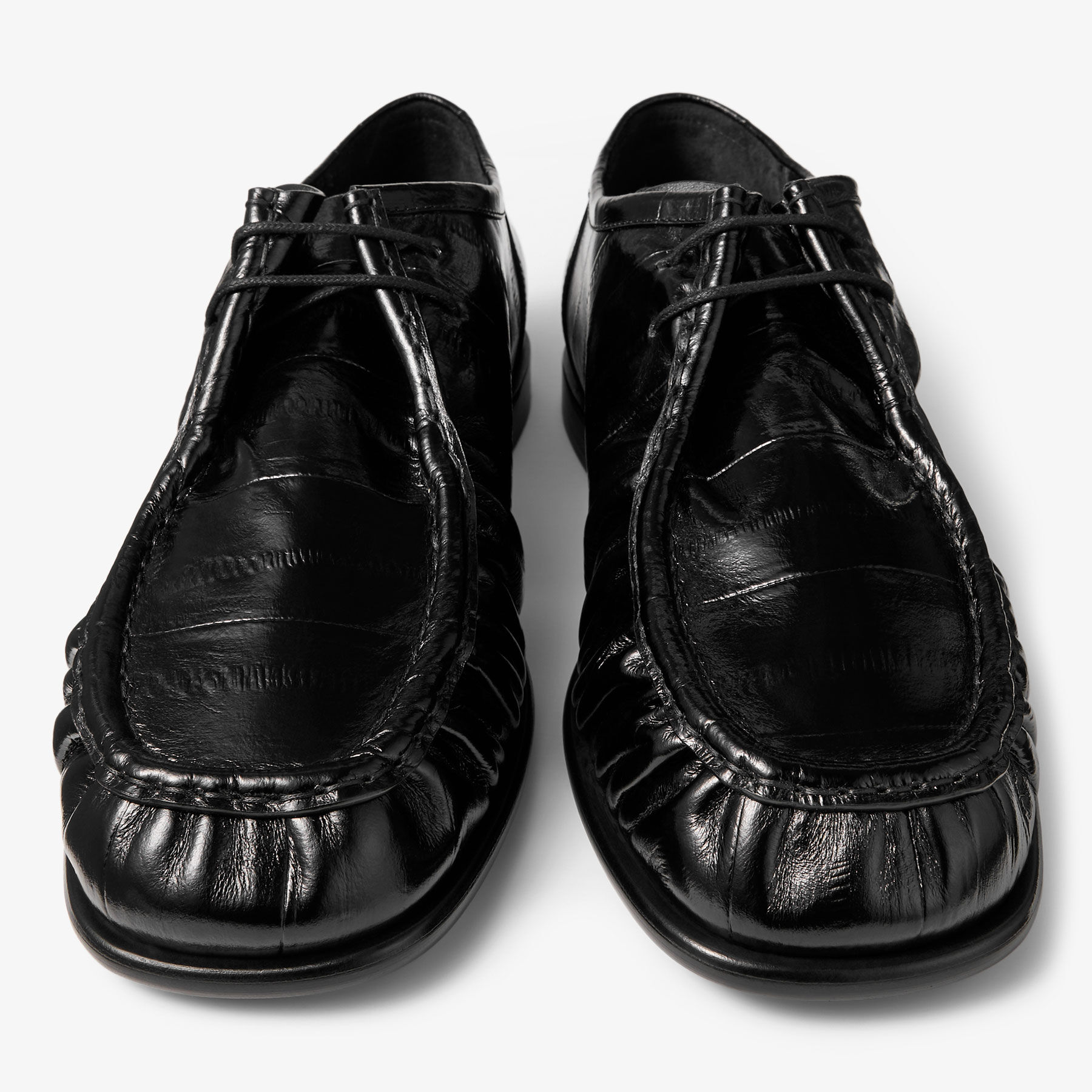 Ember Moccasin M | Black Eel Embossed Leather Moccasins | JIMMY