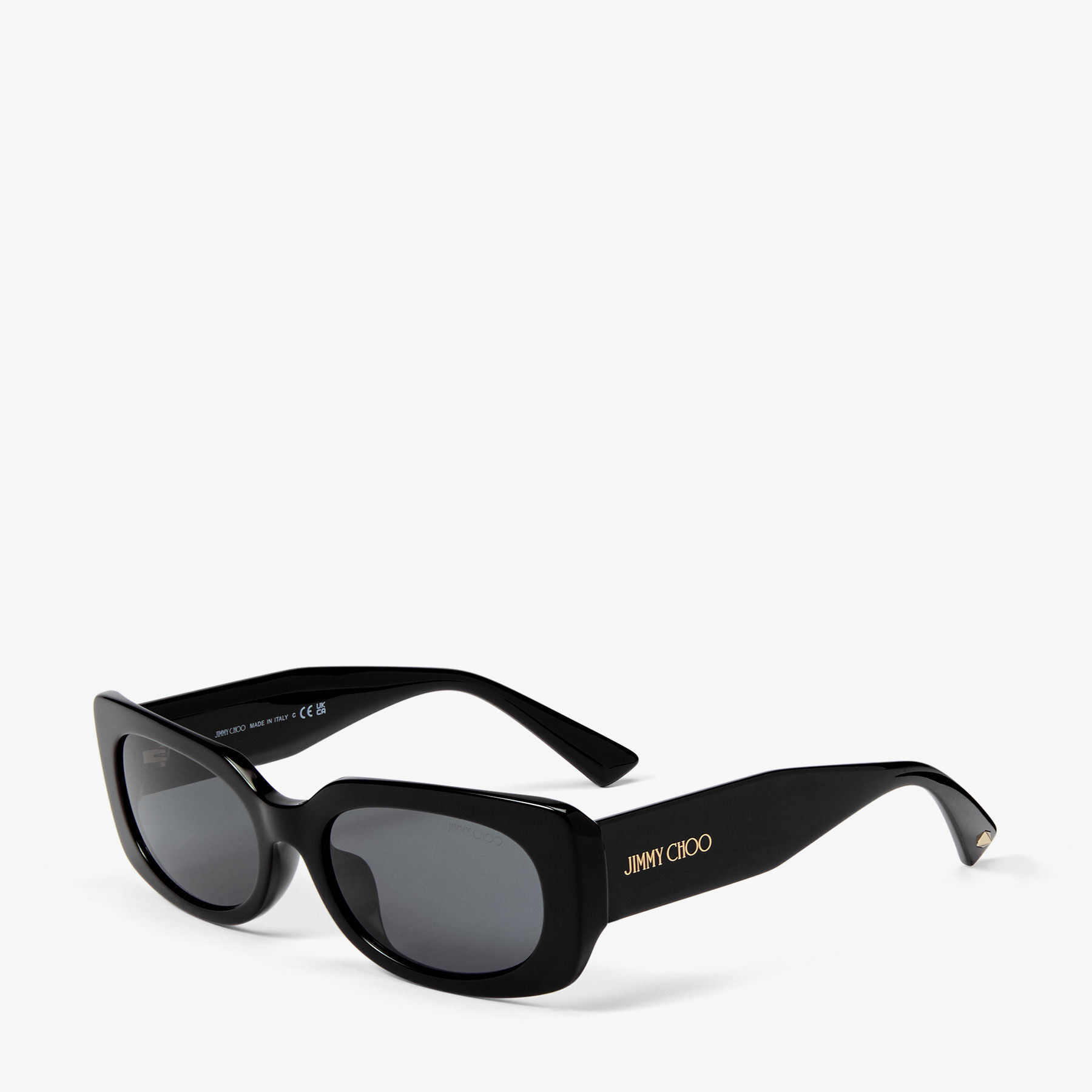 Emeline | Black Rectangle Frame Sunglasses | Jimmy Choo