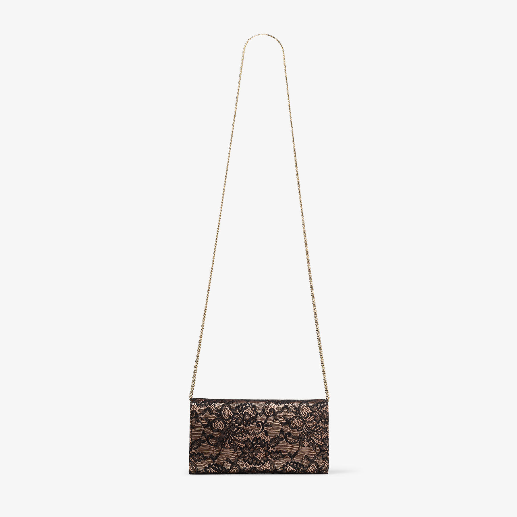 Emmie | Black and Ballet Pink Jimmy Choo Lace Clutch Bag | JIMMY CHOO
