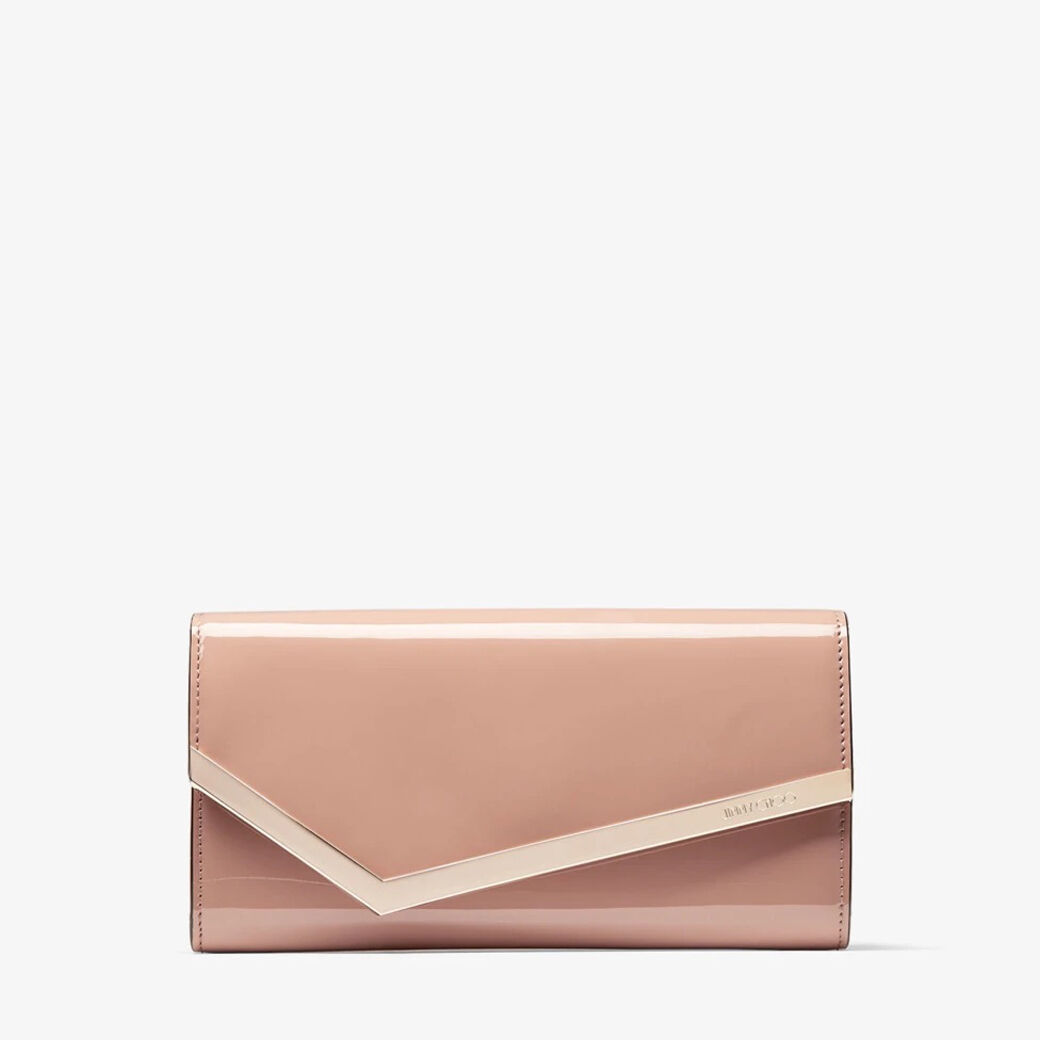 Emmie | Ballet Pink Patent Clutch Bag | JIMMY CHOO