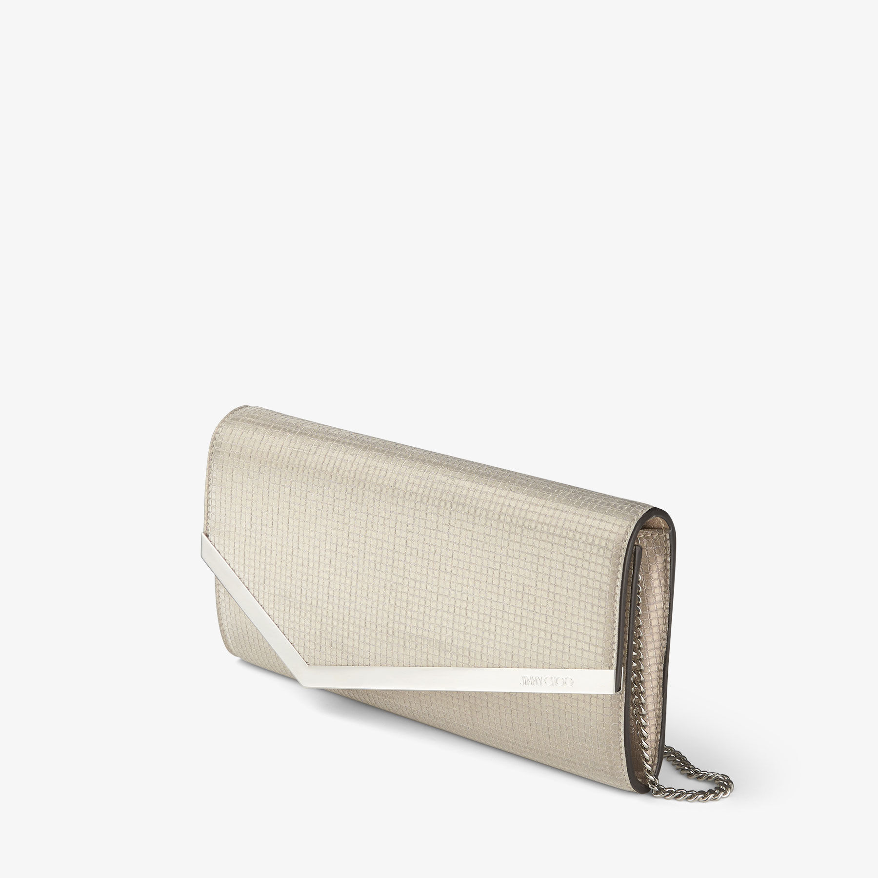 クラッチバッグ Jimmy Choo Glittered Emmie Clutch Rose Coarse Glitter Fabric Clutch Bag | EMMIE | Winter 2021