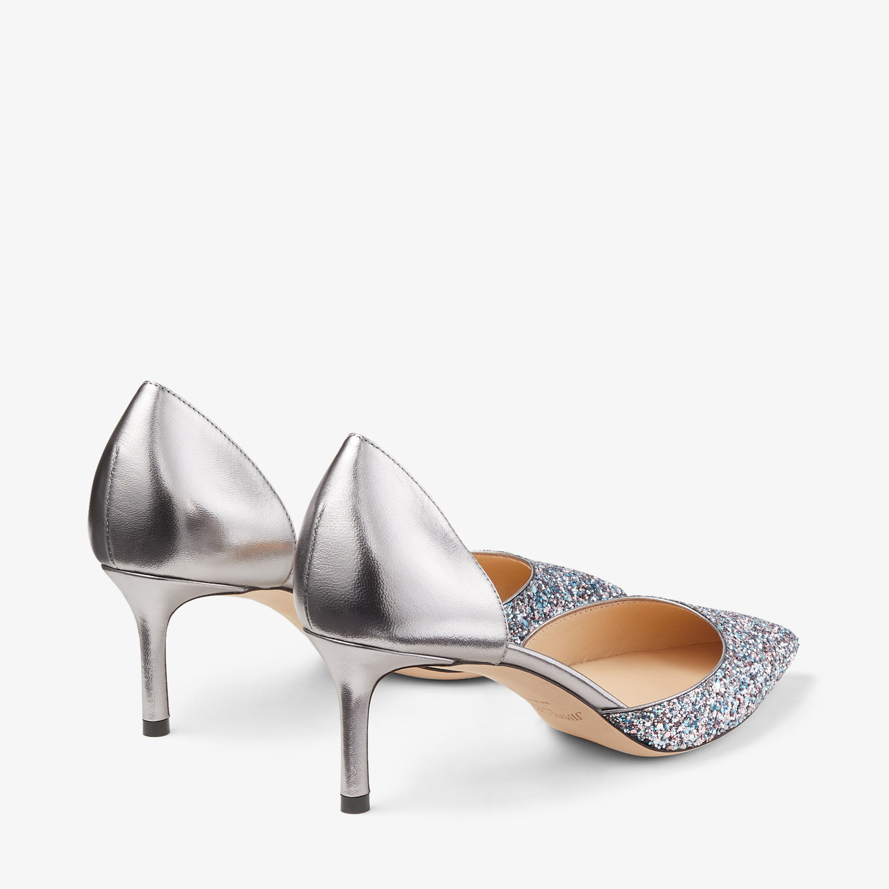 ESTHER 60 | Bubblegum Coarse Glitter Fabric Pumps | JIMMY