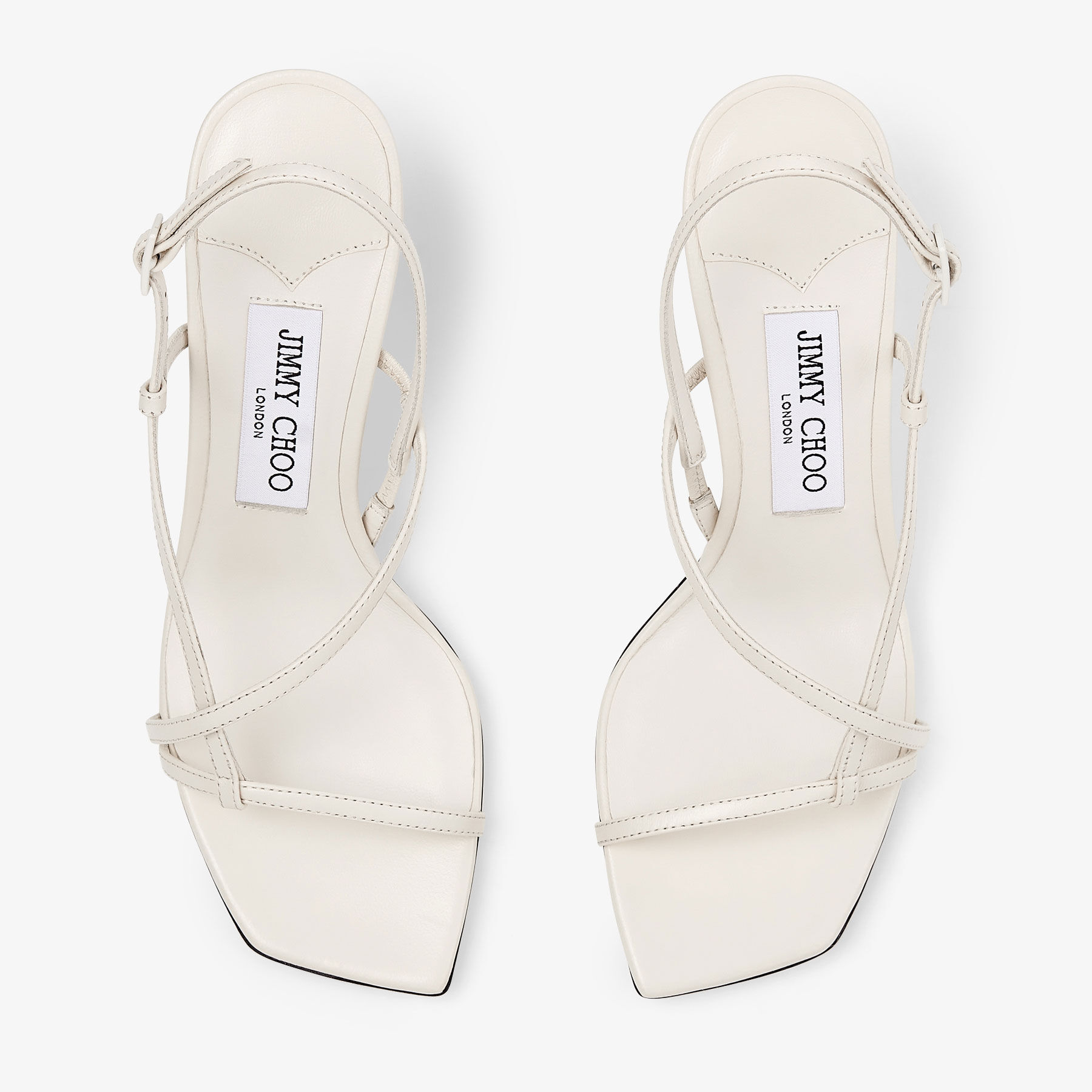 Etana 80|Latte/Malachite Nappa Leather Sandals| JIMMY CHOO