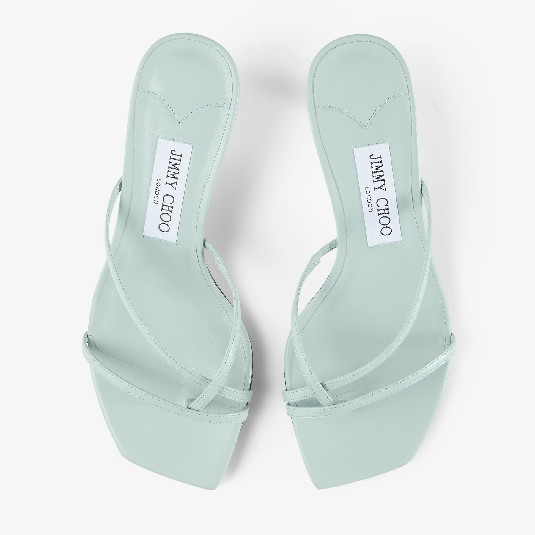 【Jimmy Choo】Etana 50 パテントレザー ミュール ☆関税込 JIMMY CHOO Etana 50 mirrored-leather mules | NET-A-PORTER