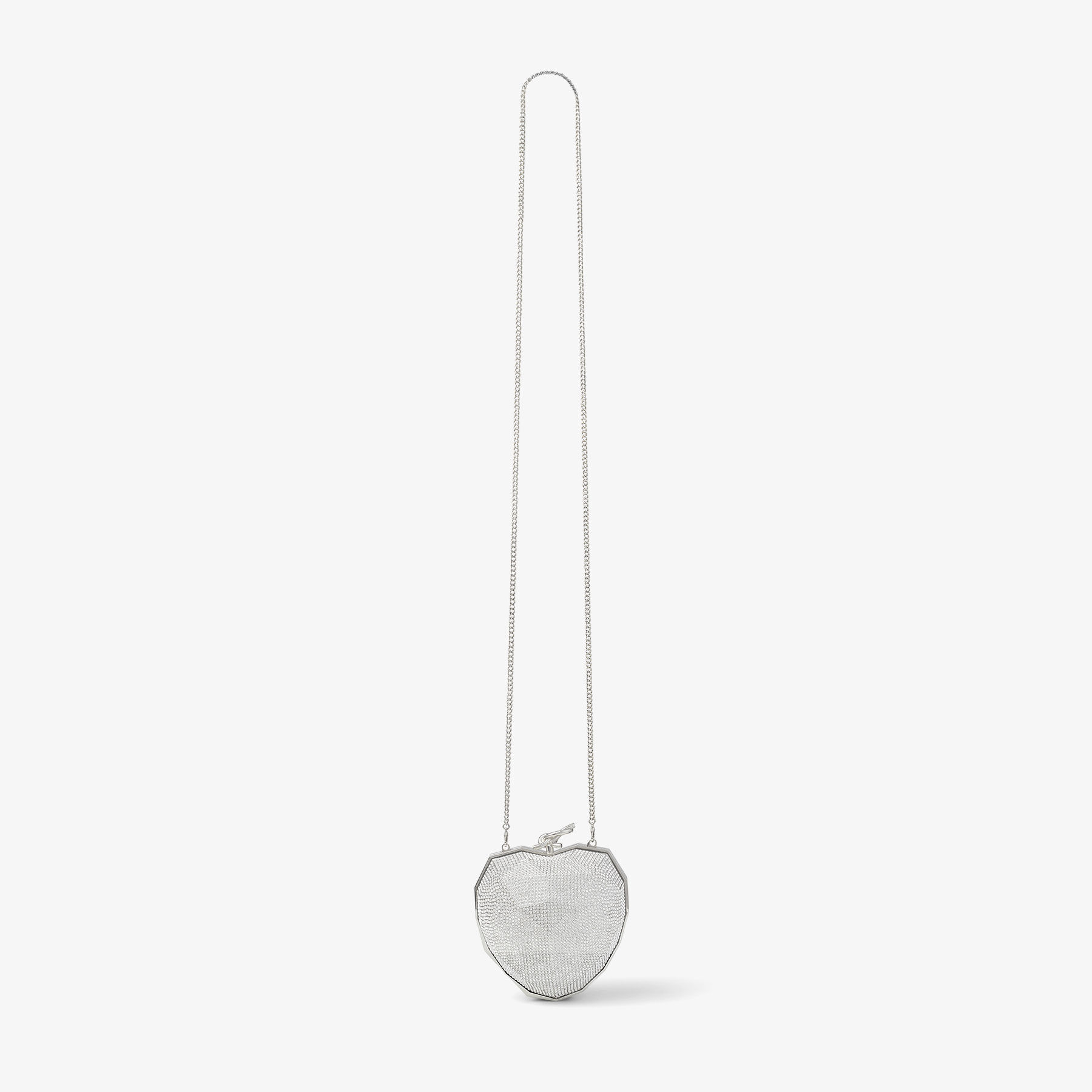 Faceted Heart Clutch | Silver Lucite Clutch | JIMMY CHOO
