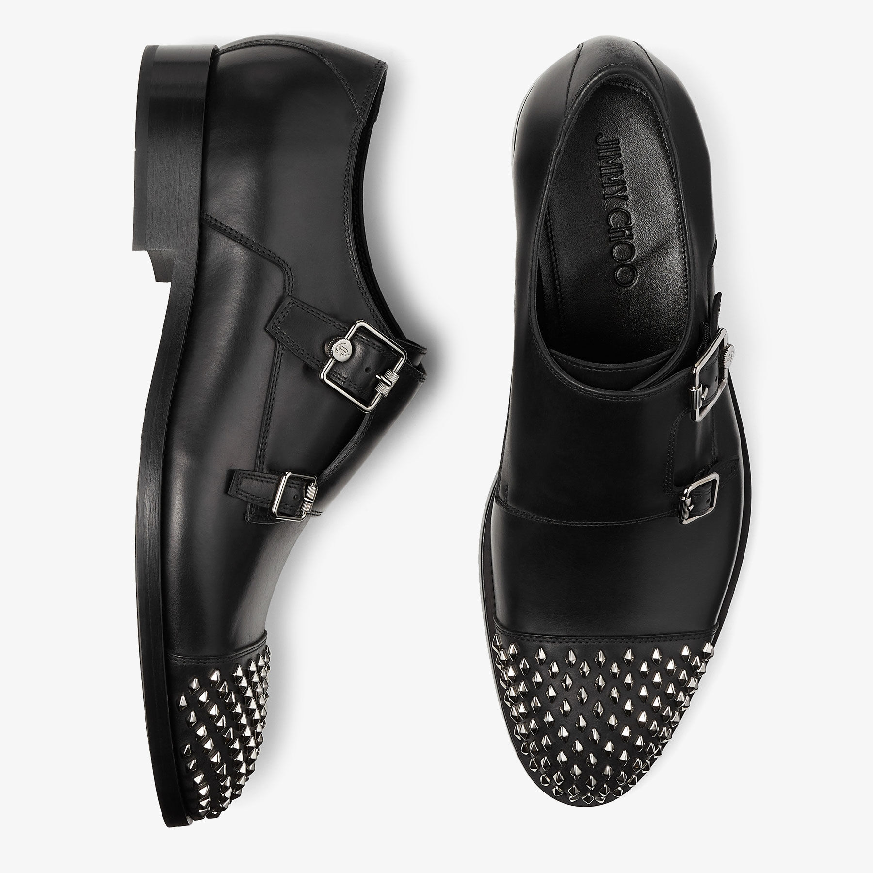 FINNION MONKSTRAP | Black Calf Leather Monk Strap Shoes with FINNION MONKSTRAP | Black Calf Leather Monk Strap Shoes with
