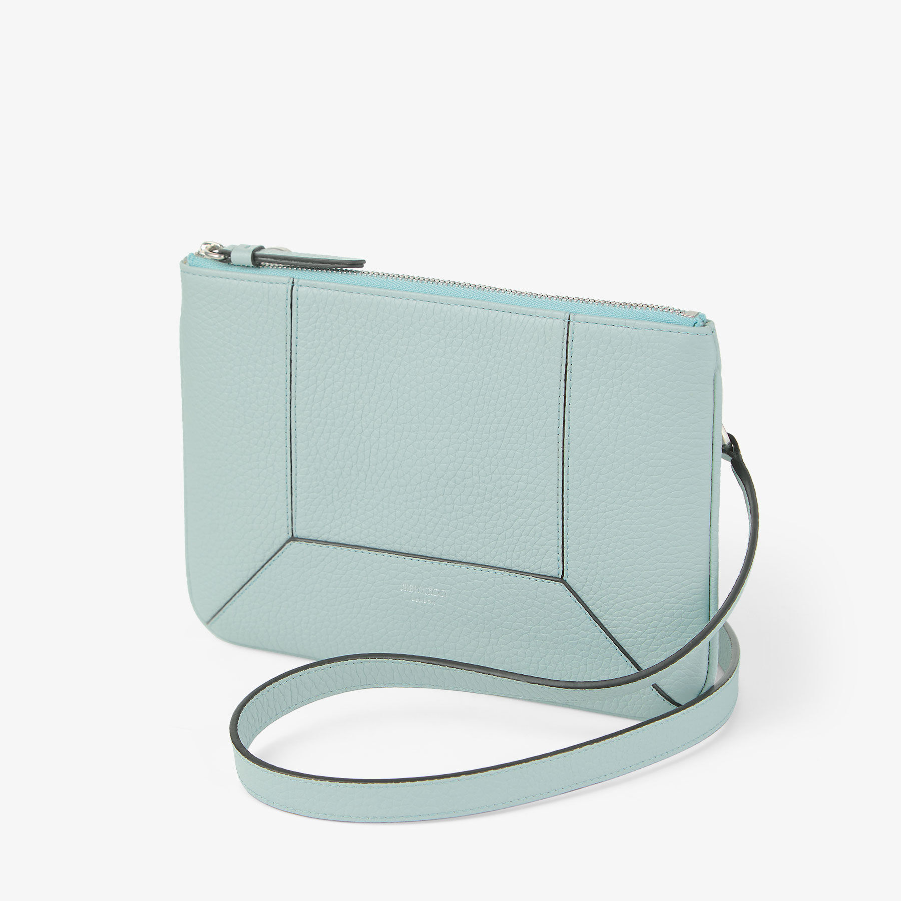 Flat Diamond Pouch |Light Verde Grainy Calf Leather Pouch