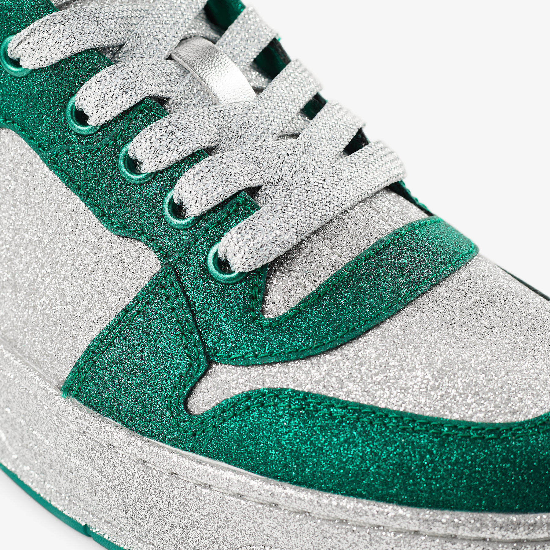 Florent F | Green Nappa and Candy Wrap Leather Trainers