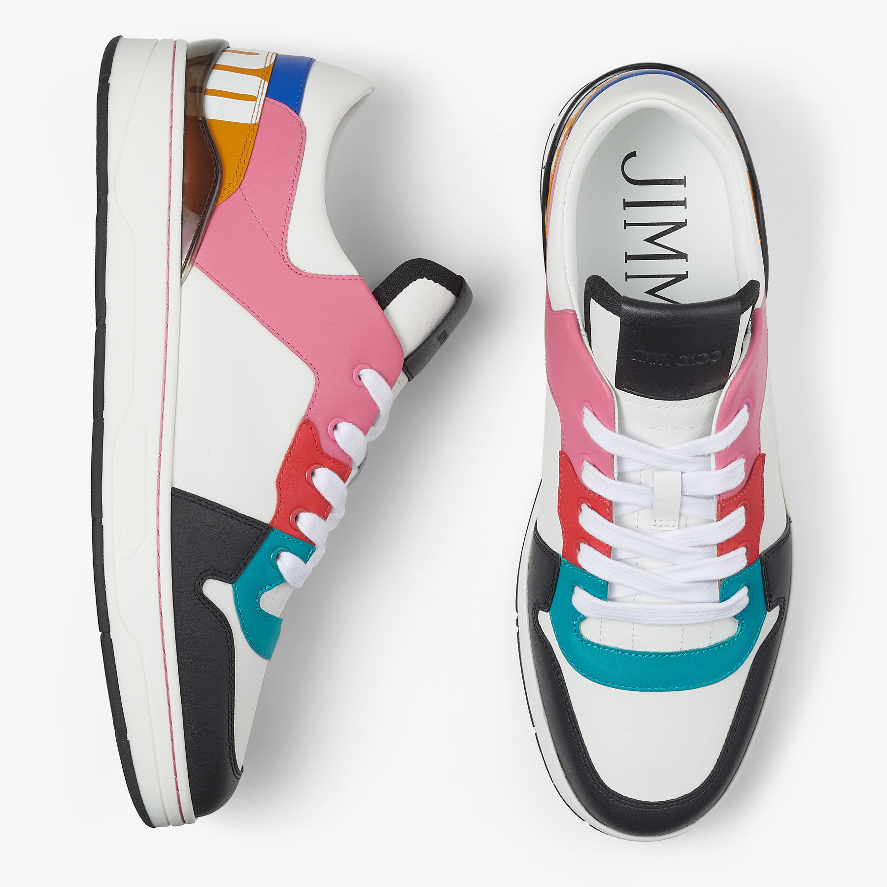 FLORENT/M | Multi Leather Trainers with Choo Lettering