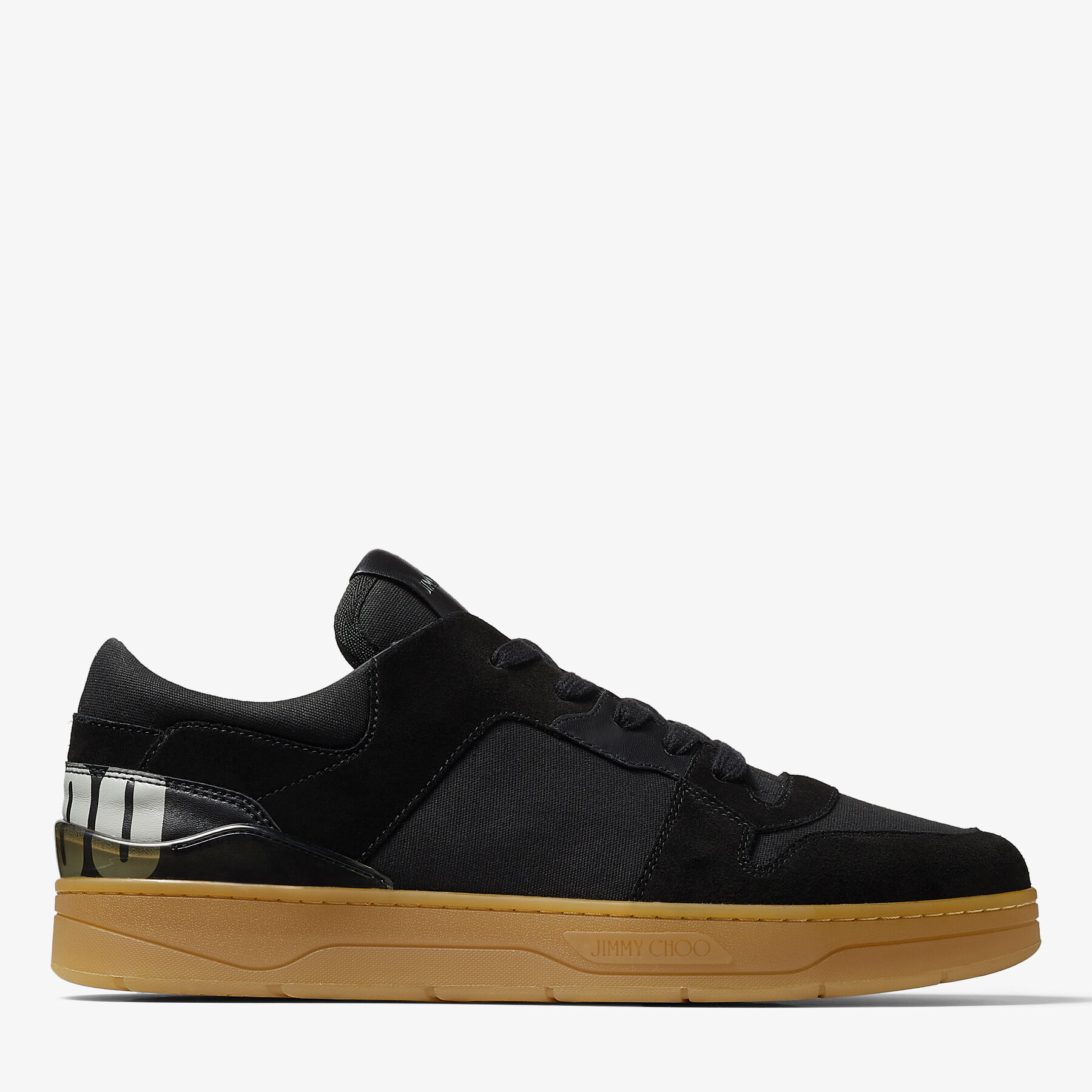 FLORENT/M | Black Crosta and Canvas Trainers with Choo