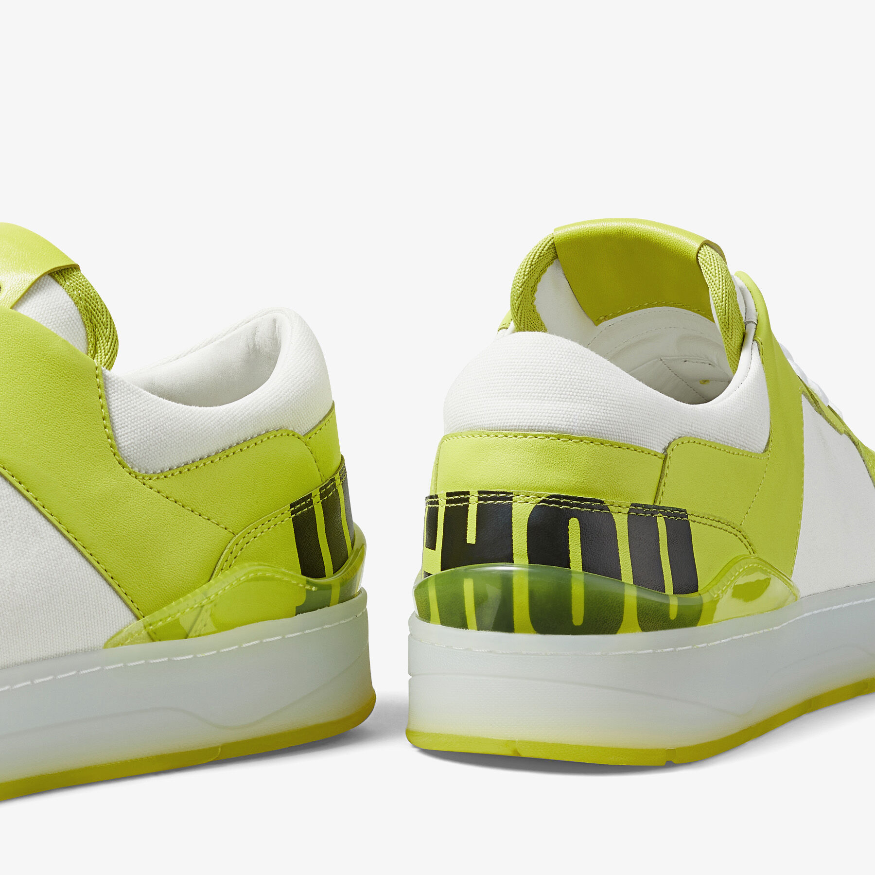FLORENT/M | White Calf Leather and Canvas Trainers with Choo