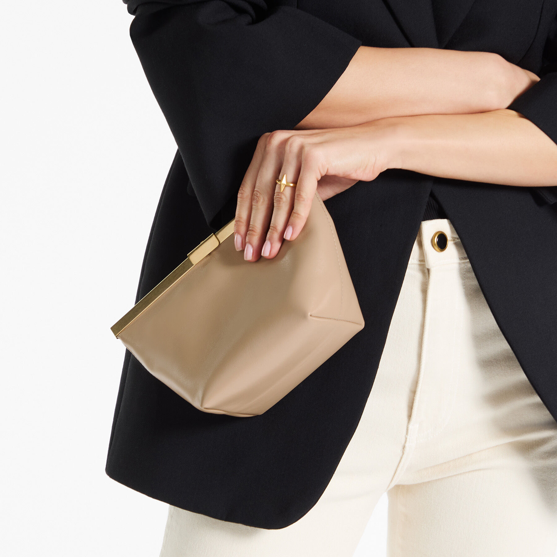 Ganache | Chai Nappa Leather Clutch Bag | JIMMY CHOO