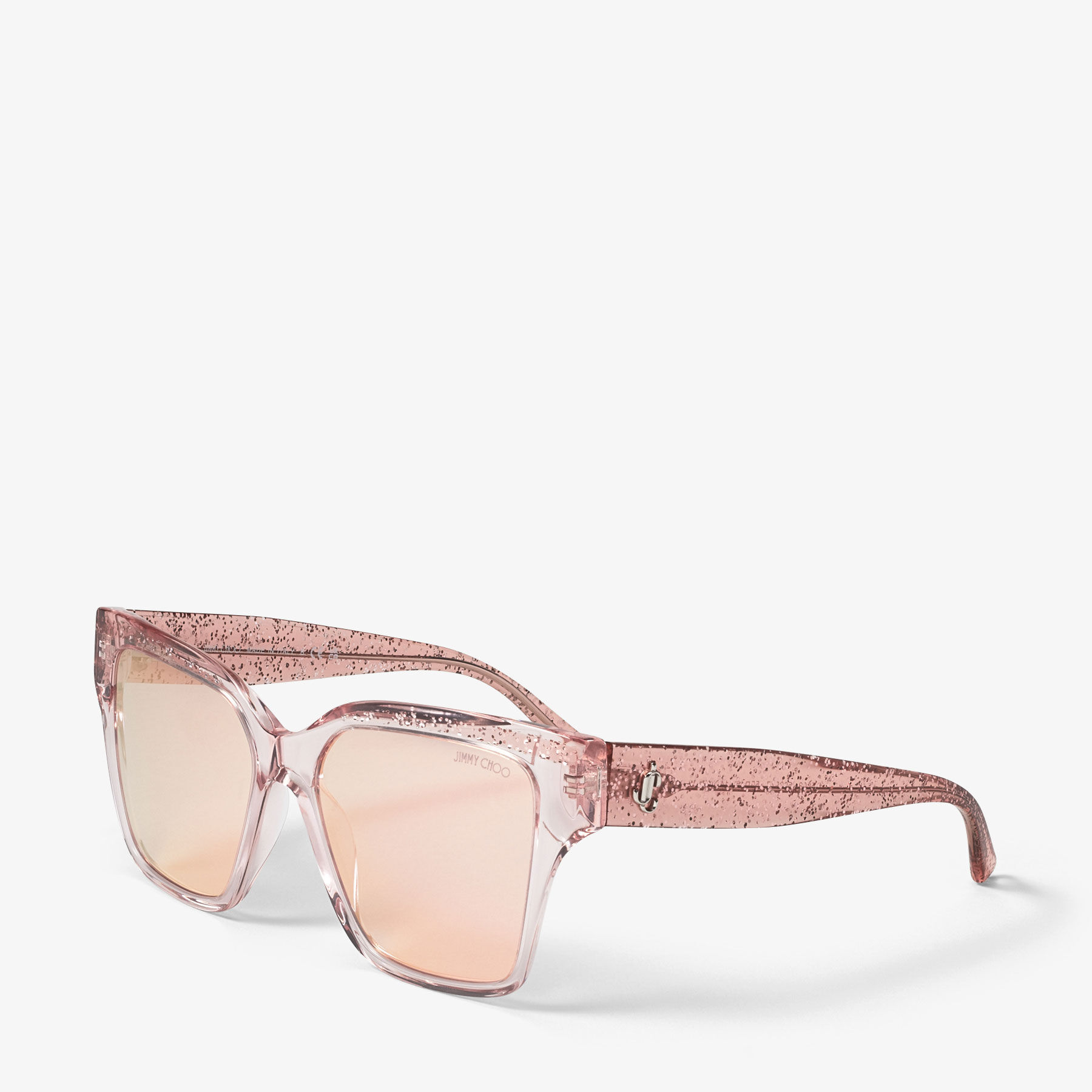 Jimmy Choo Glittery Rose Sunglasses Jimmy Choo Sunglasses - transparent pink/glitter/transparent  main image 3