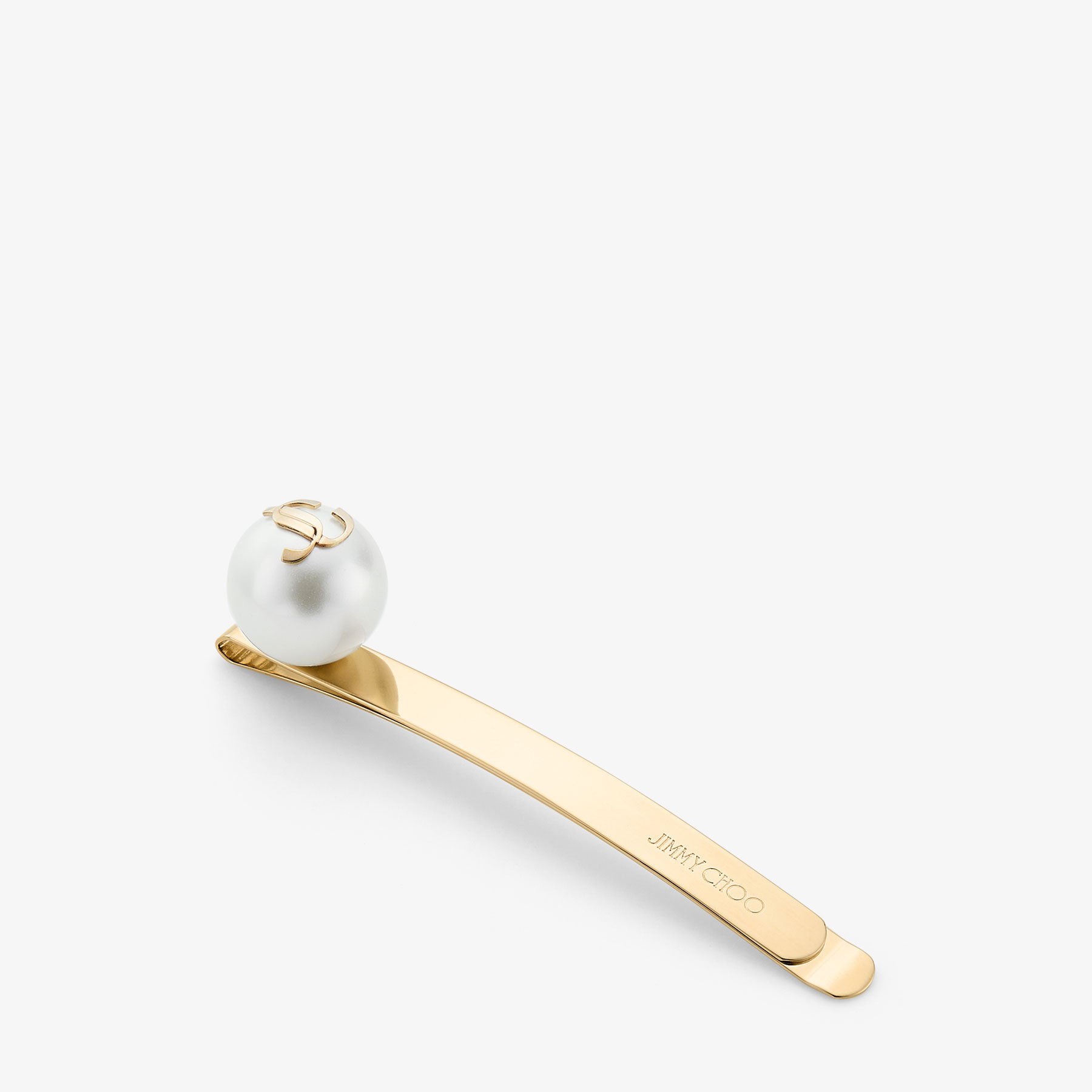 Hair Slide | Gold-Finish Pearl Hair Slide | JIMMY CHOO