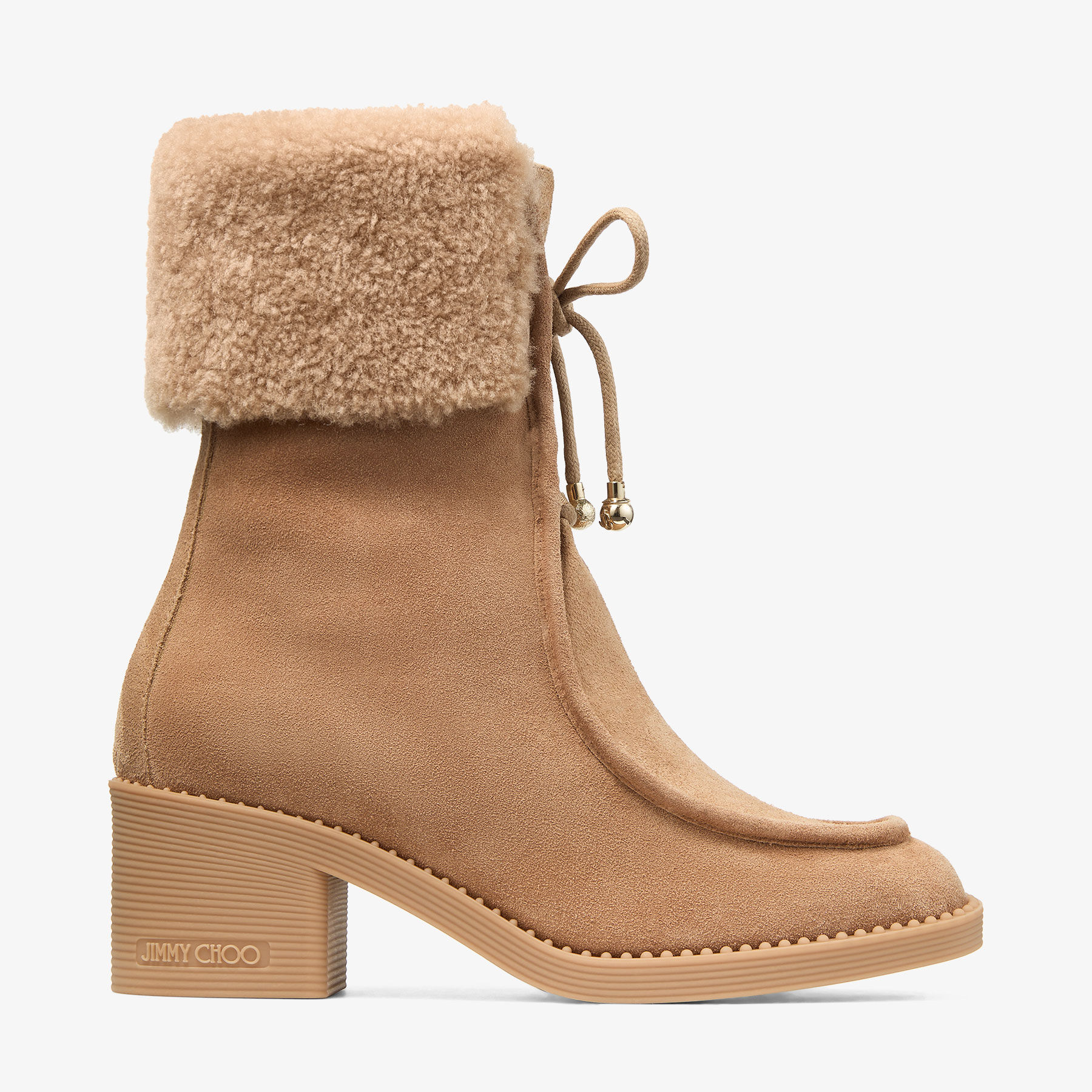 Hali Ankle Boot 60 | Toffee Velvet Suede Ankle Boot with Shearling