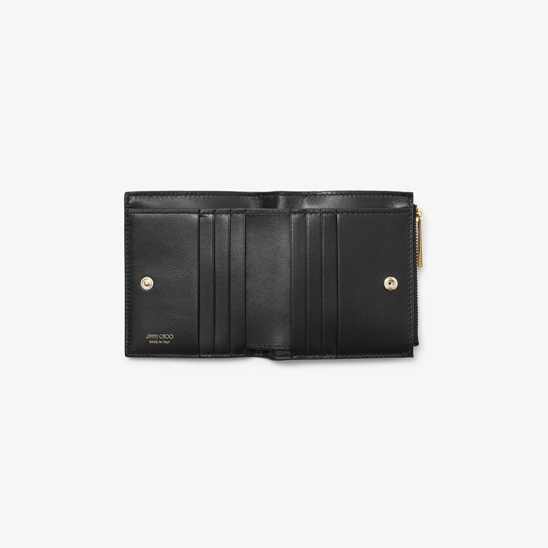 HANNI | Black Smooth Calf Leather Wallet with Stars | Summer