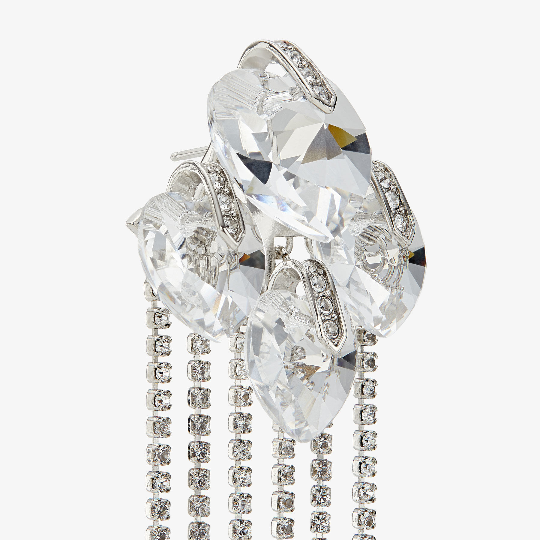 JIMMY CHOO Heart Drop Earring クリスタル付き Heart Drop Earring | Silver-Finish Heart Drop Earrings with