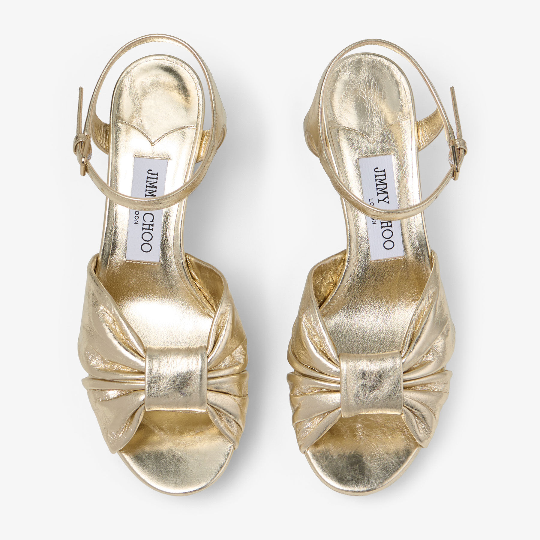 Heloise 80 | Gold Vintage Metallic Leather Platform Sandals