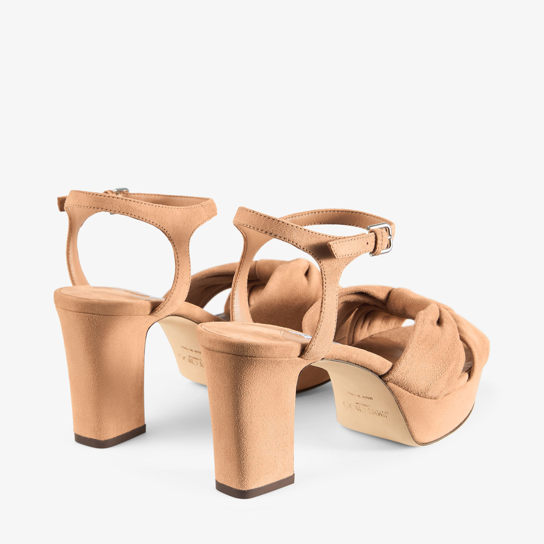 Heloise 80 | Toffee Suede Platform Sandals | JIMMY CHOO