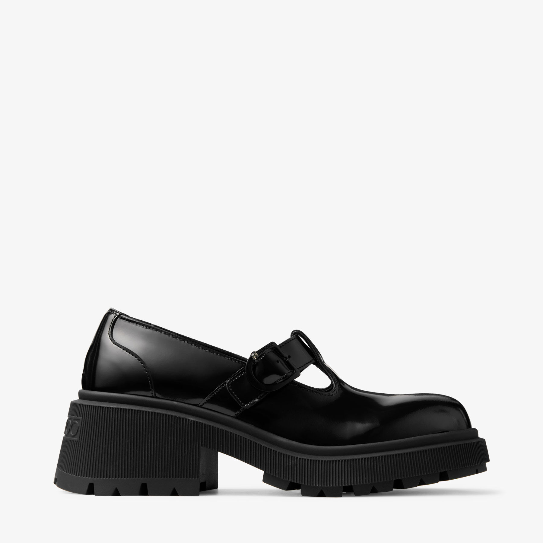 Ixen Flat | Black Polished Calf Leather Loafers | JIMMY CHOO