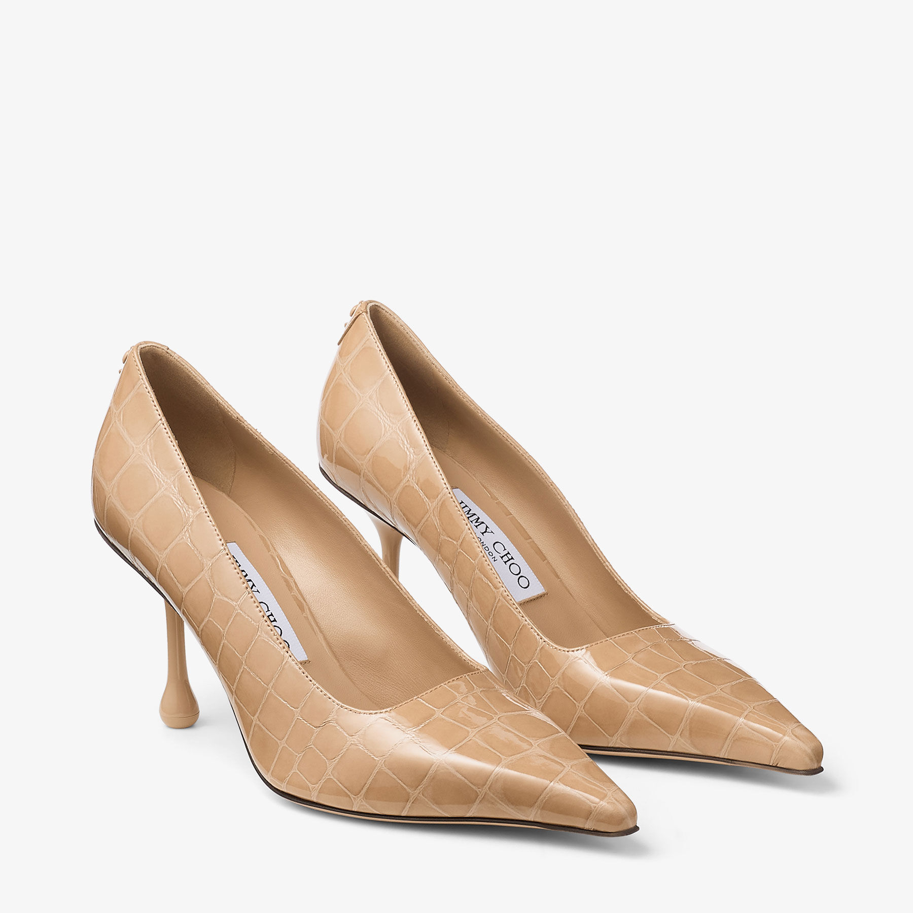 Ixia 80 | Chai Shiny Croc Embossed Leather Pumps | JIMMY CHOO