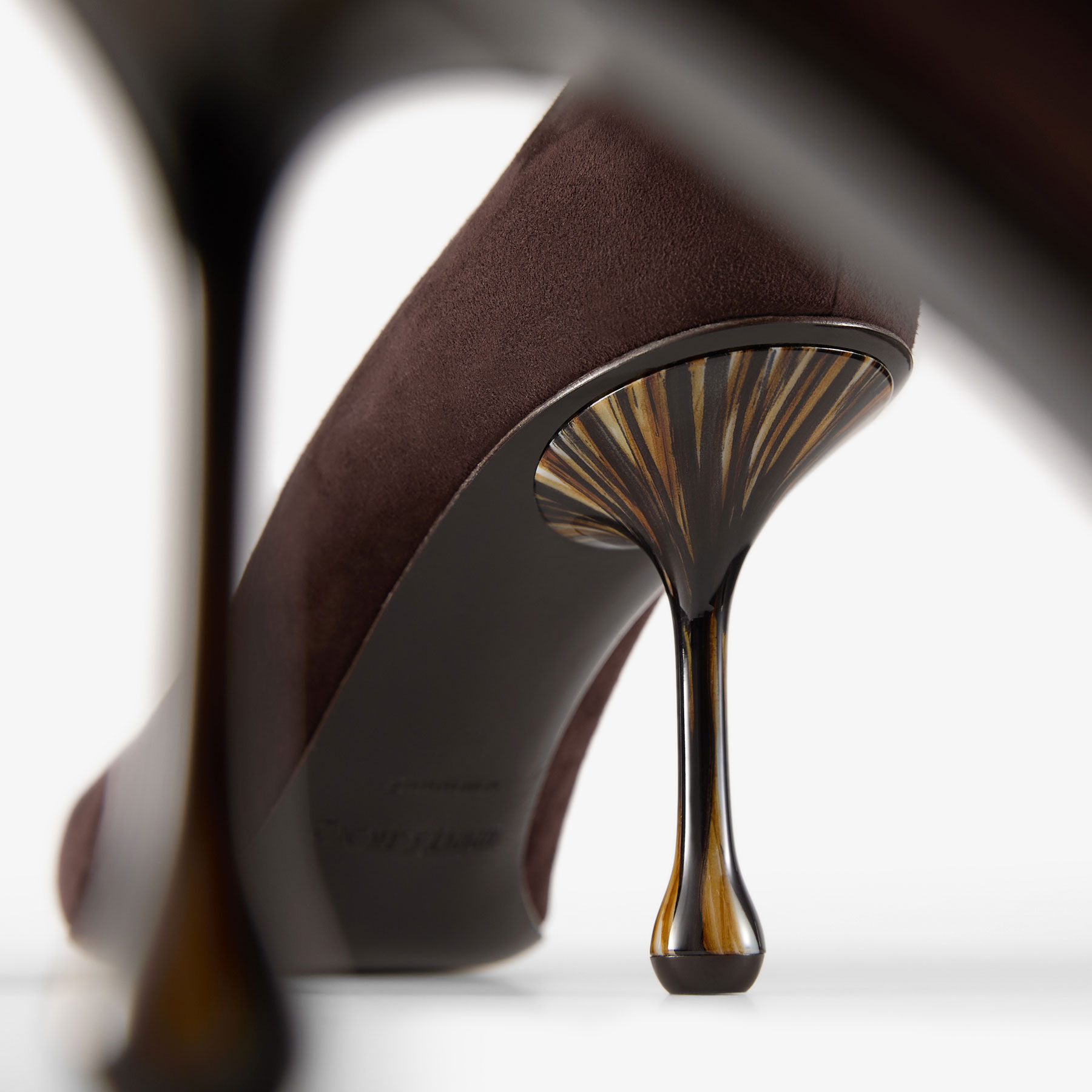 正規店買付【JIMMY CHOO】Ixia 80 Leather Decol パンプス Ixia 80 | Chocolate Suede Pumps with Grain Heel | JIMMY CHOO