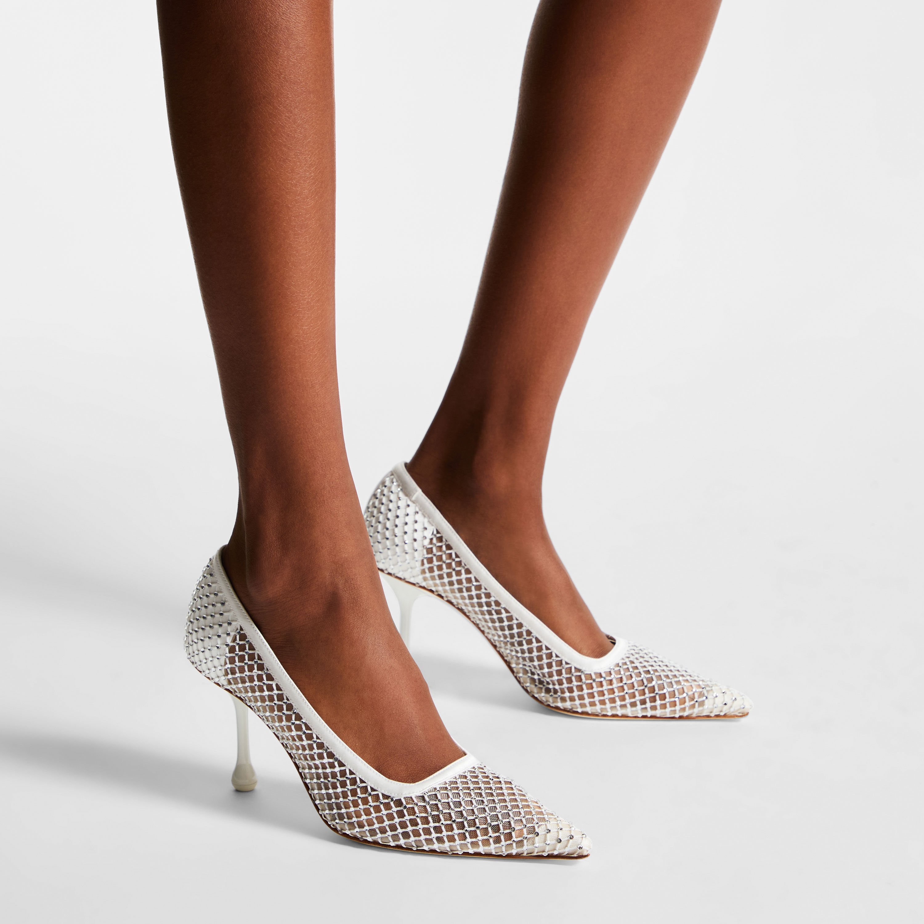 Ixia 80 |White Mesh Pumps | JIMMY CHOO