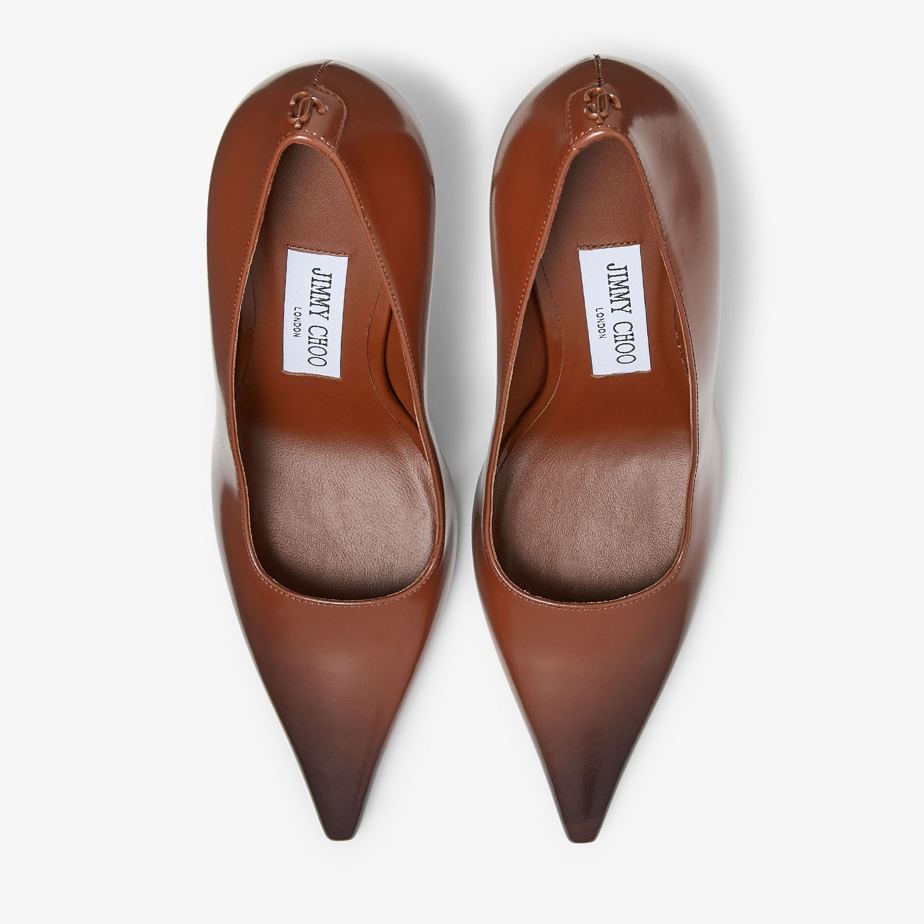 Ixia 95 | Cognac Sprayed Spazzolato Leather Pumps | JIMMY CHOO