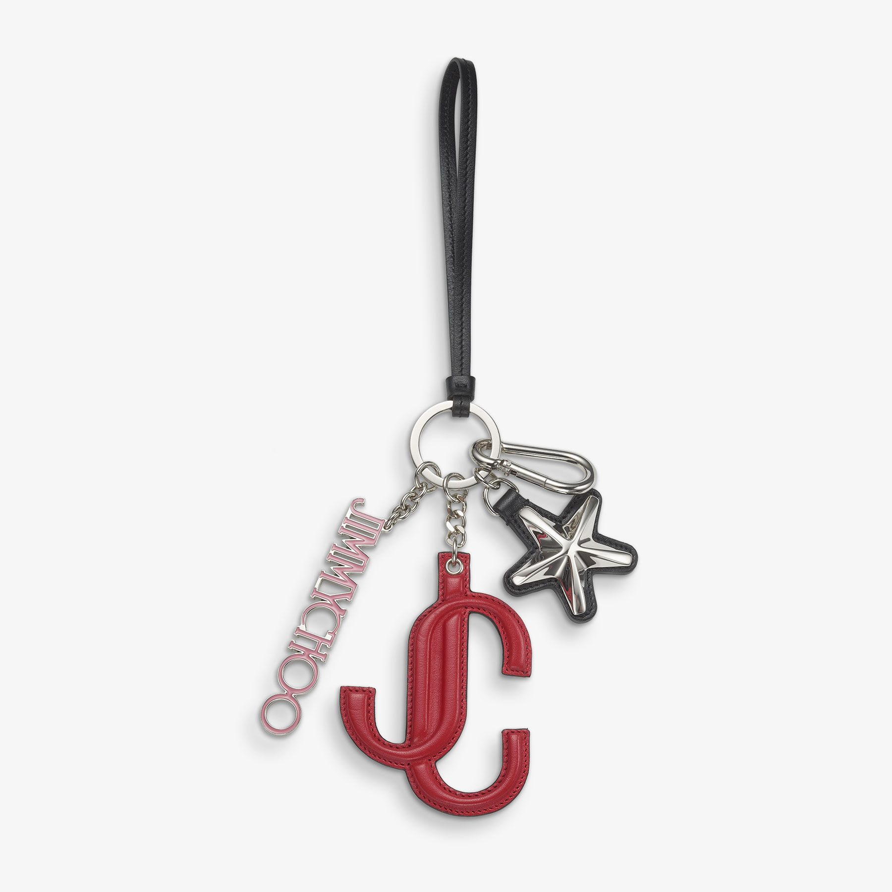 Red Candy Pink Calf Leather Star Logo Bag Charm JIMMY CHOO AU