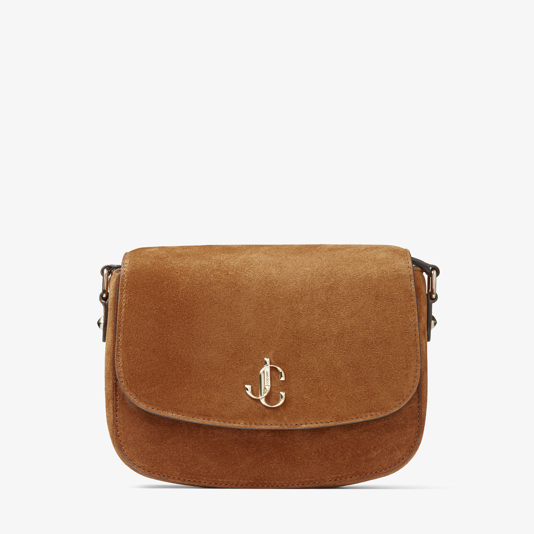 JC SATCHEL M | Tan Suede Satchel Bag | JIMMY CHOO NZ