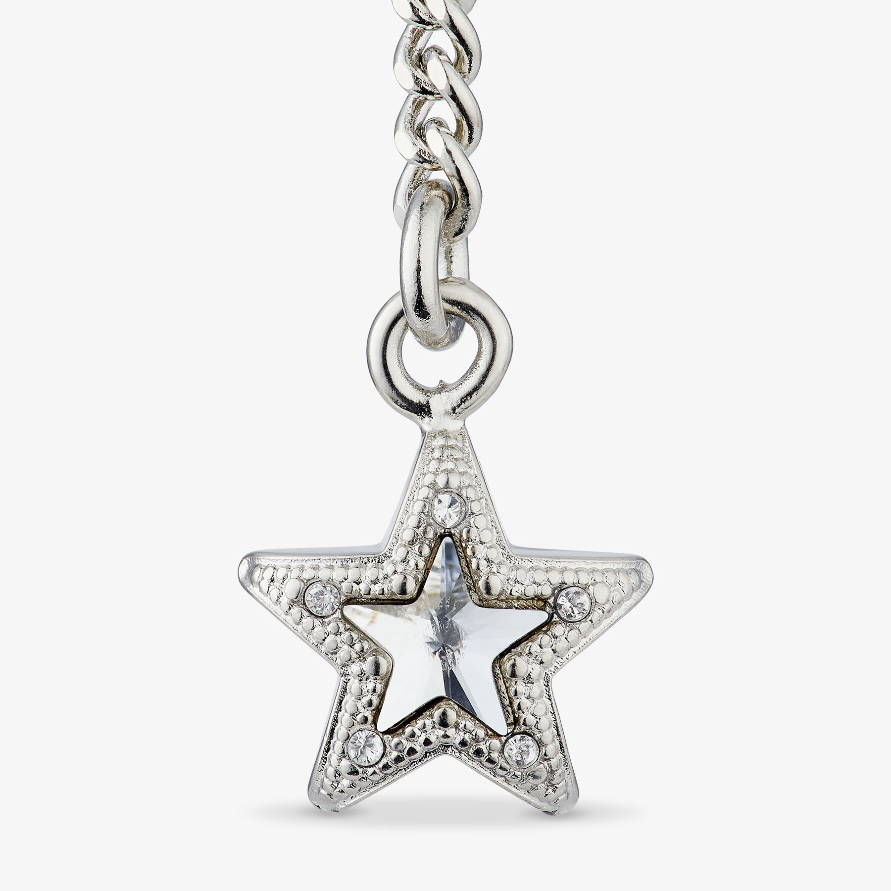 【Jimmy Choo】JC Star Drop Earrings Silver-Finish Metal Crystal Star Drop Earrings | JC Star